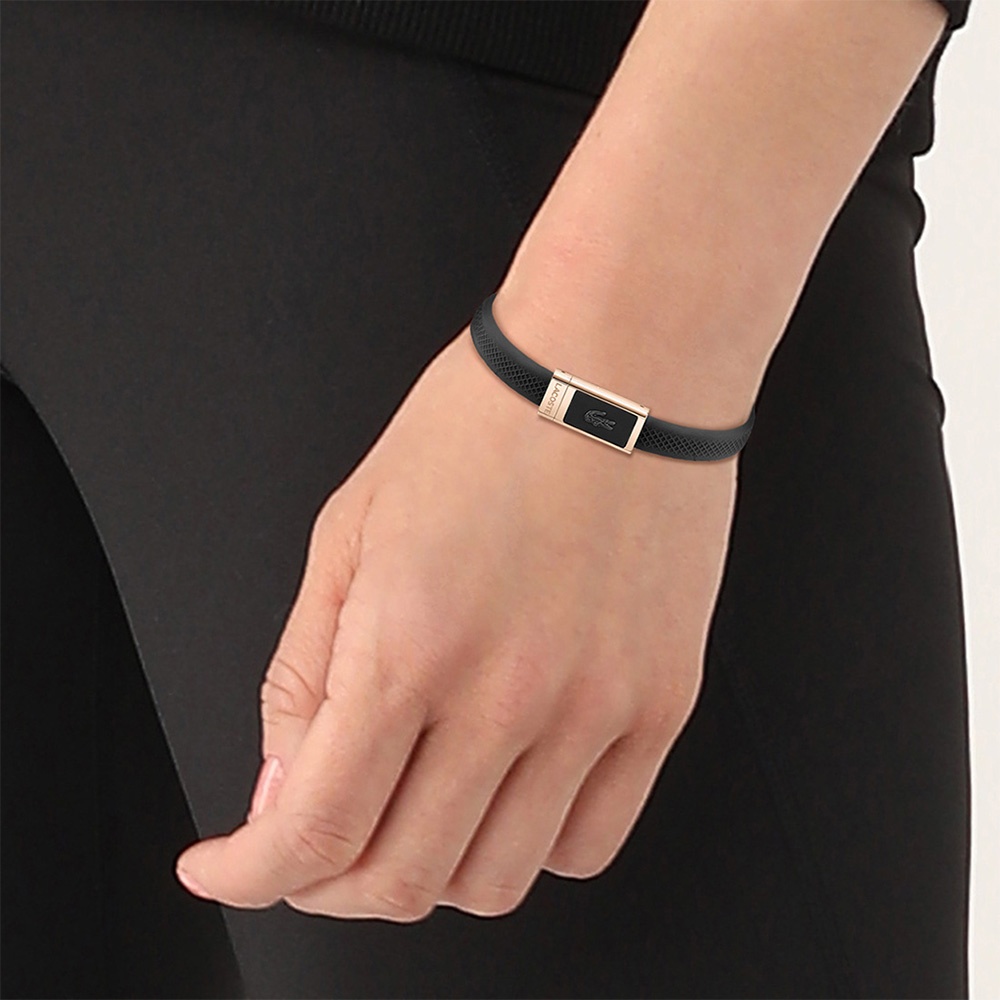 Lacoste L.12.12 Unisex Siyah Bileklik