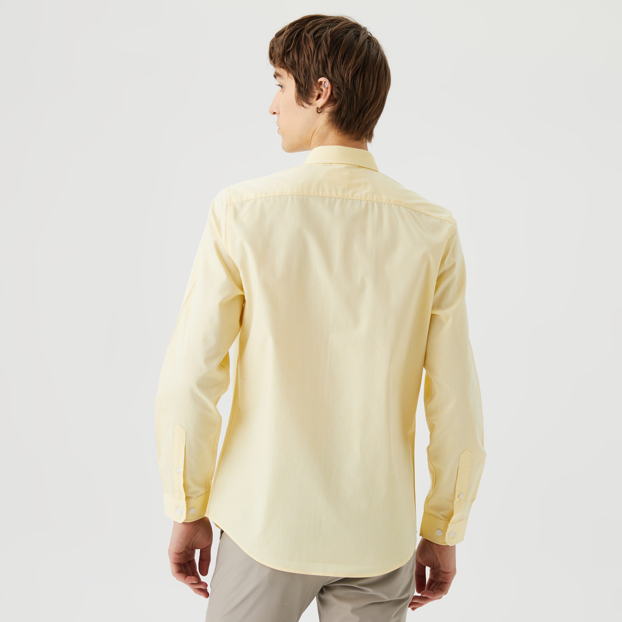Lacoste Erkek Slim Fit Düğmeli Yaka Sarı Gömlek