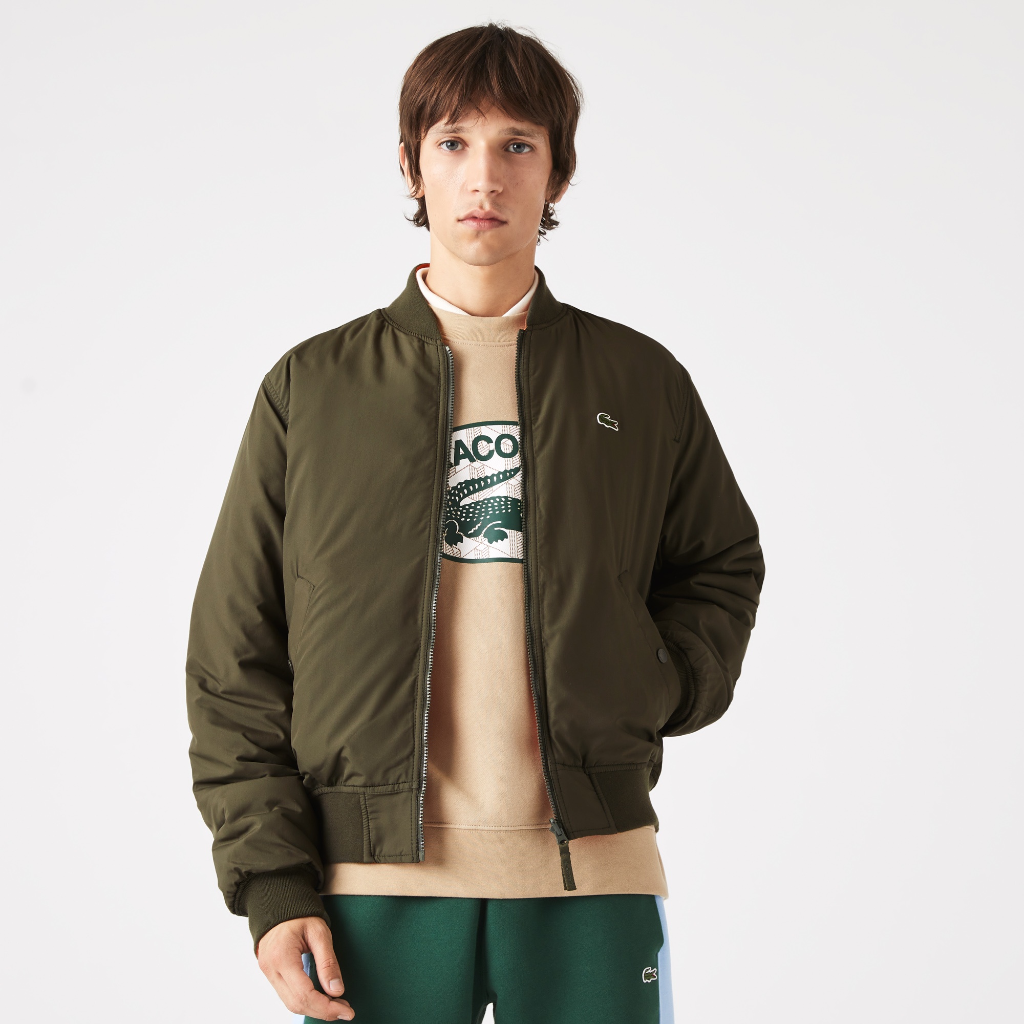 Lacoste Erkek Hakim Yaka Çift Taraflı Haki Mont