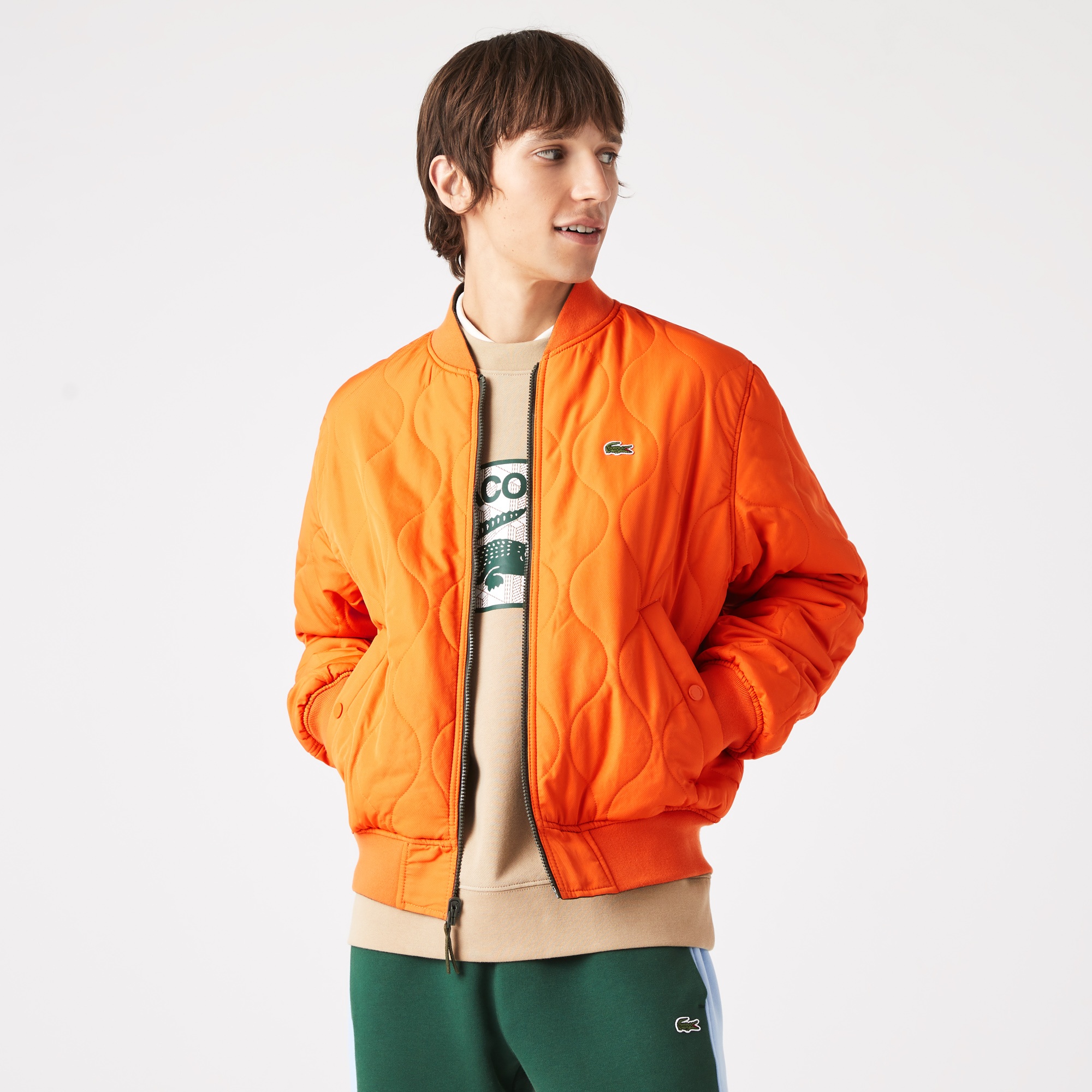 Lacoste Erkek Hakim Yaka Çift Taraflı Haki Mont