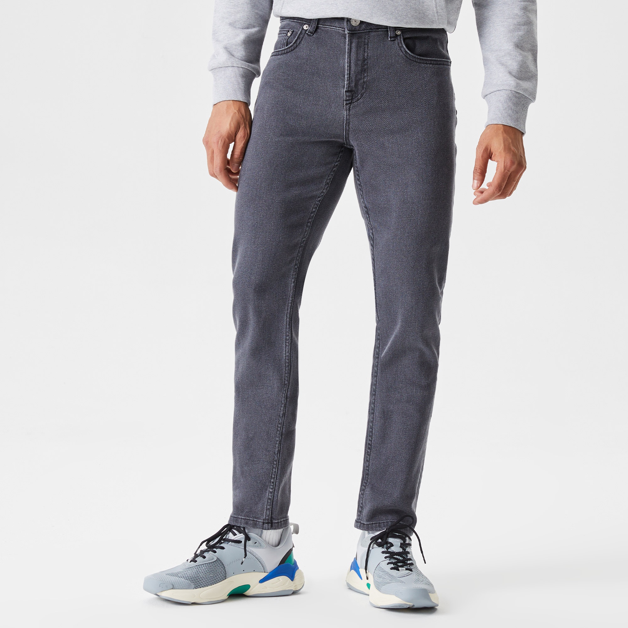 Lacoste Erkek Slim Fit Denim Koyu Gri Pantolon