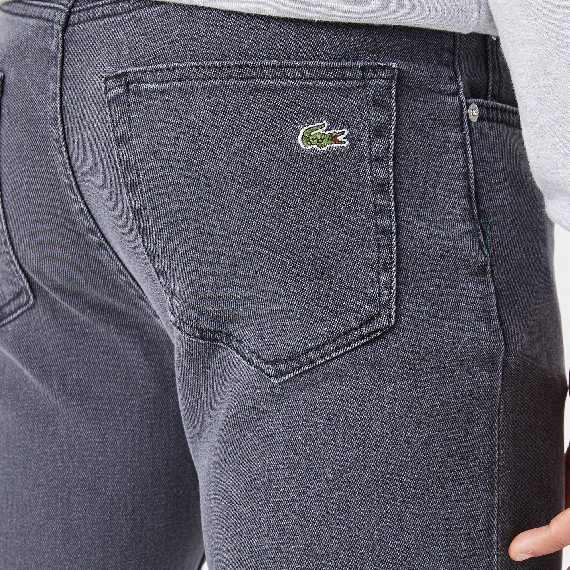 Lacoste Erkek Slim Fit Denim Koyu Gri Pantolon