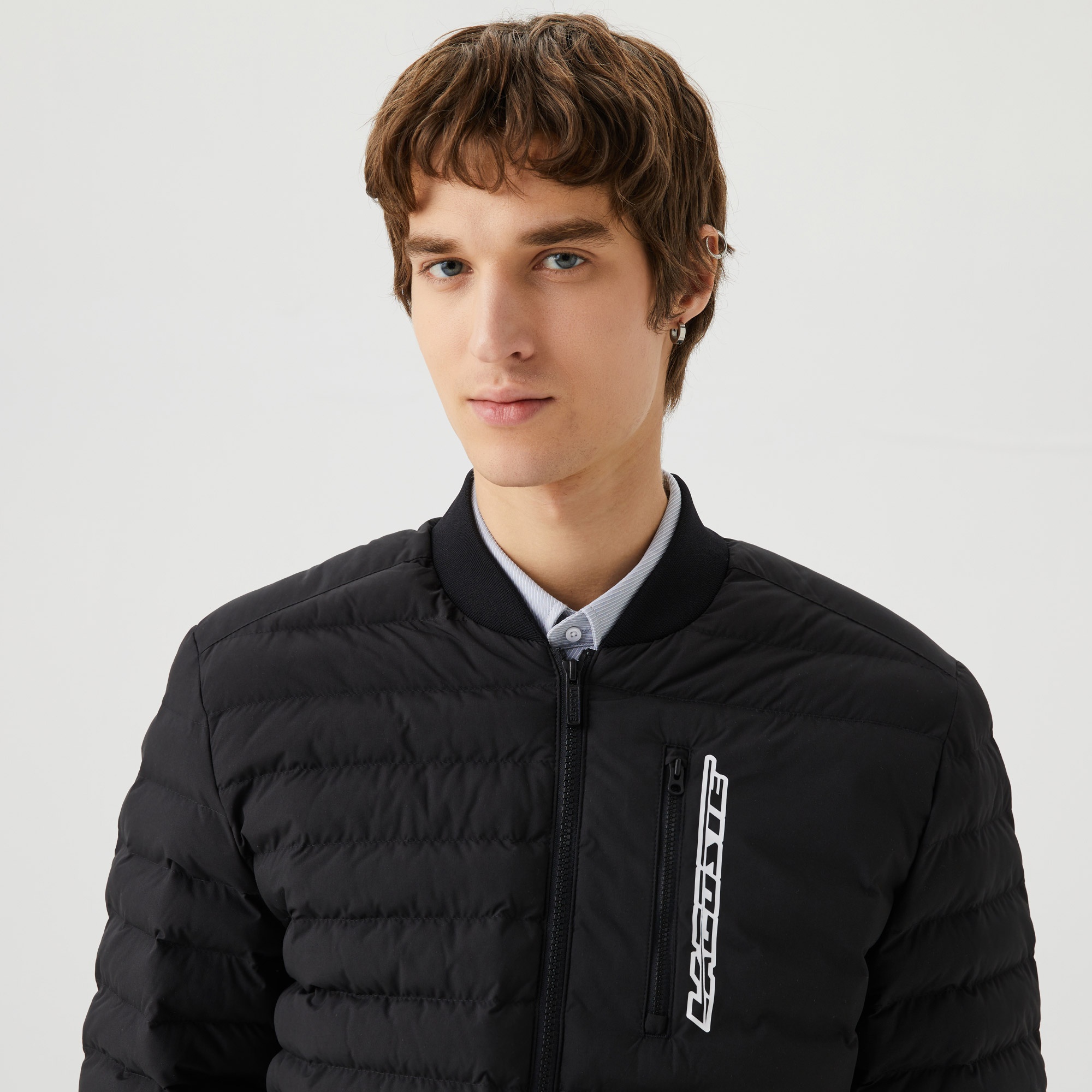 Lacoste Erkek Hakim Yaka Kapitone Siyah Mont BH0303.03S | Lacoste