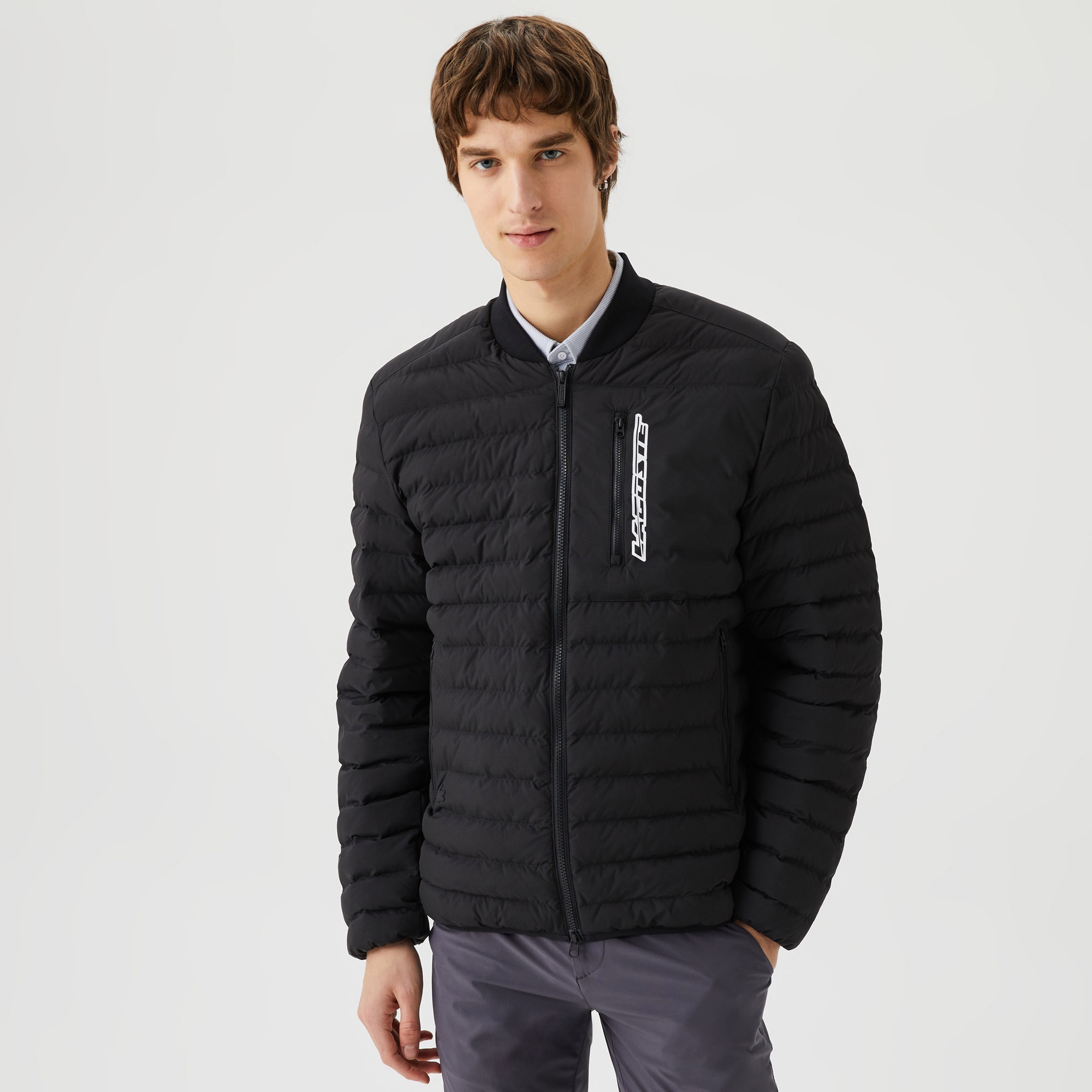 Lacoste Erkek Hakim Yaka Kapitone Siyah Mont BH0303-03S | Lacoste