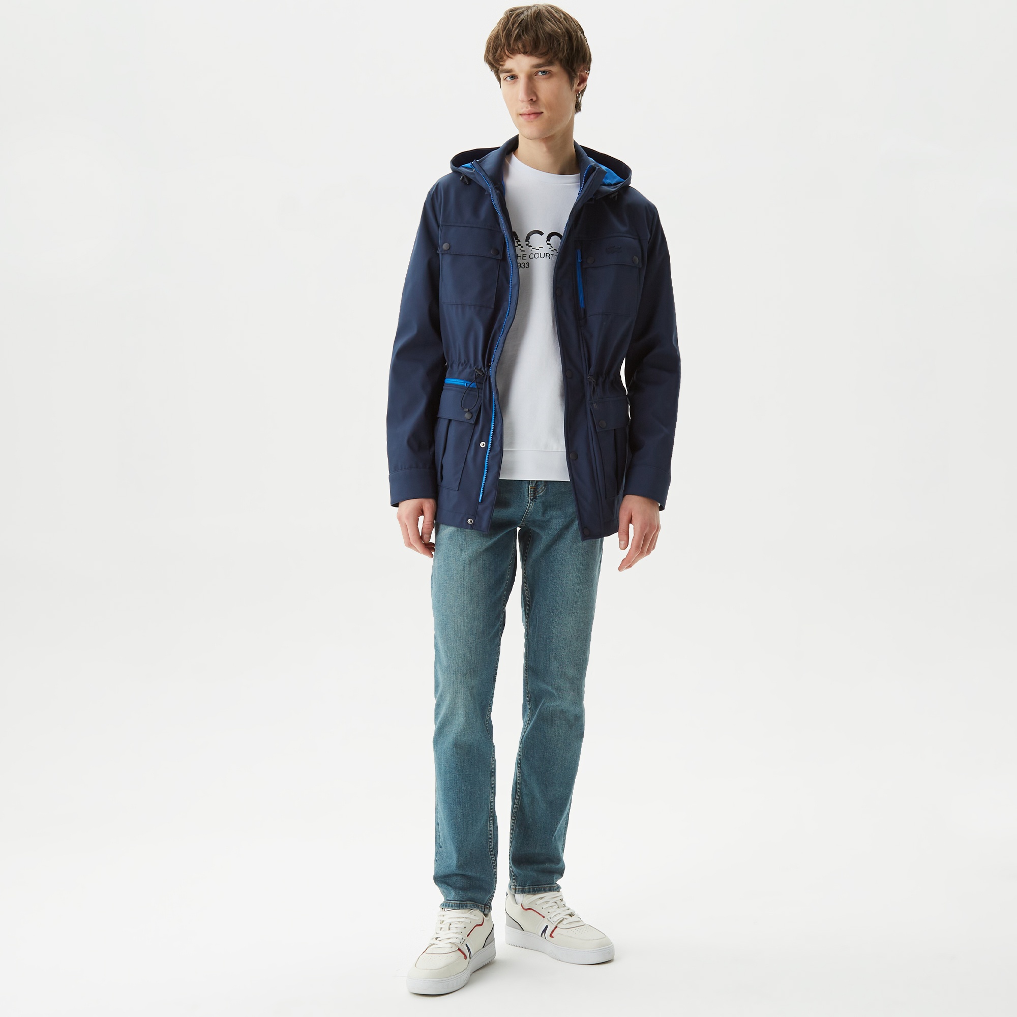 Lacoste Erkek Kapüşonlu Lacivert Mont