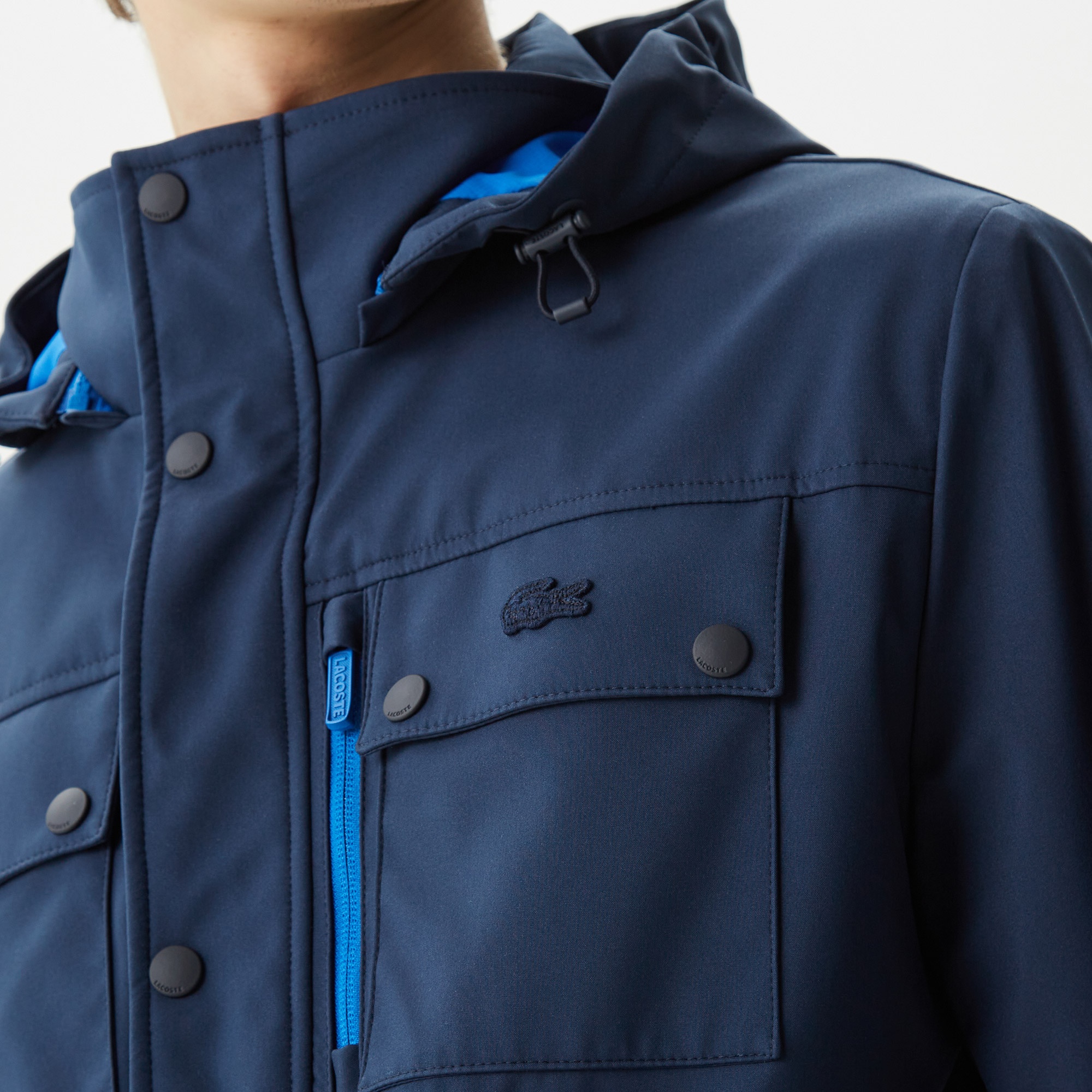 Lacoste Erkek Kapüşonlu Lacivert Mont