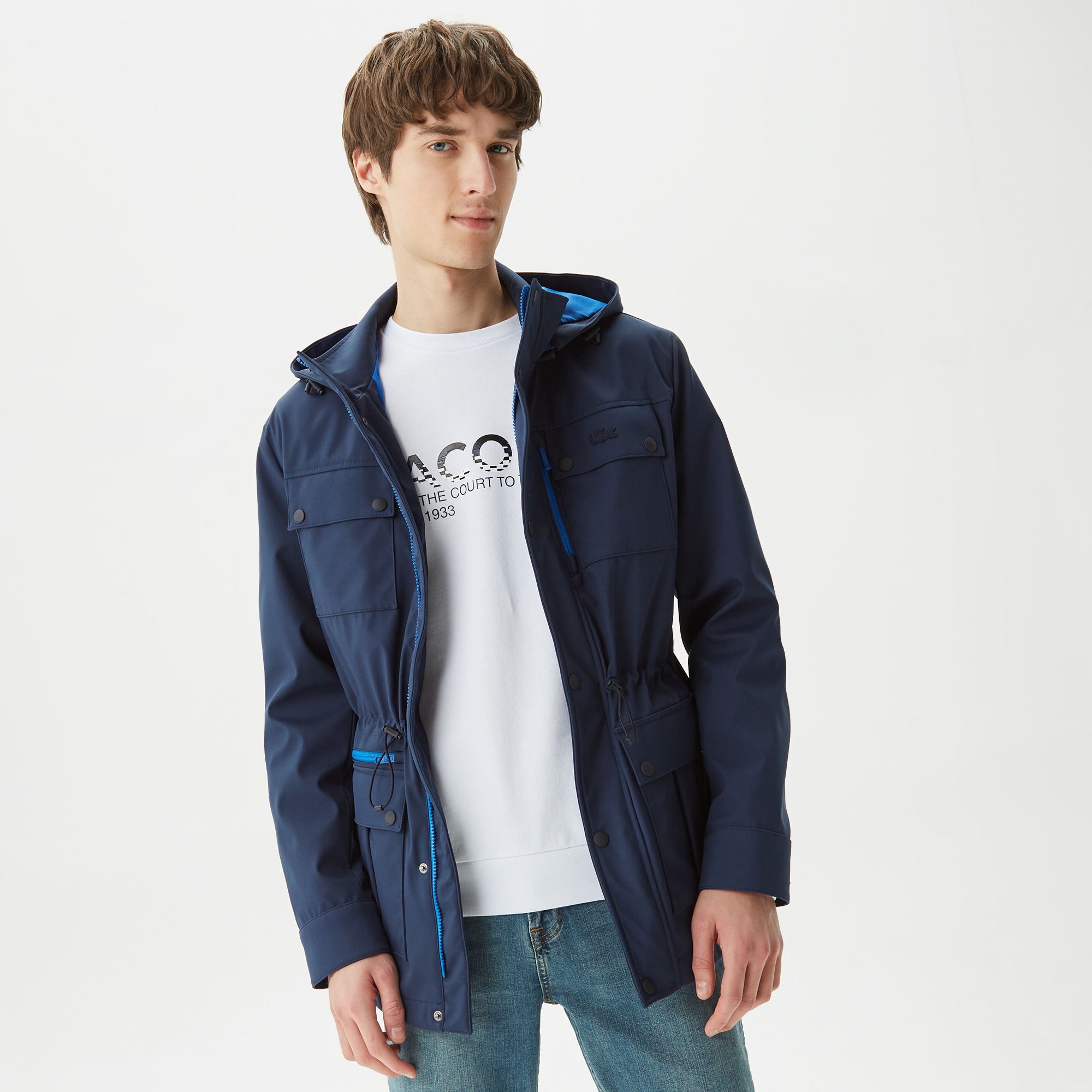 Lacoste Erkek Kapüşonlu Lacivert Mont