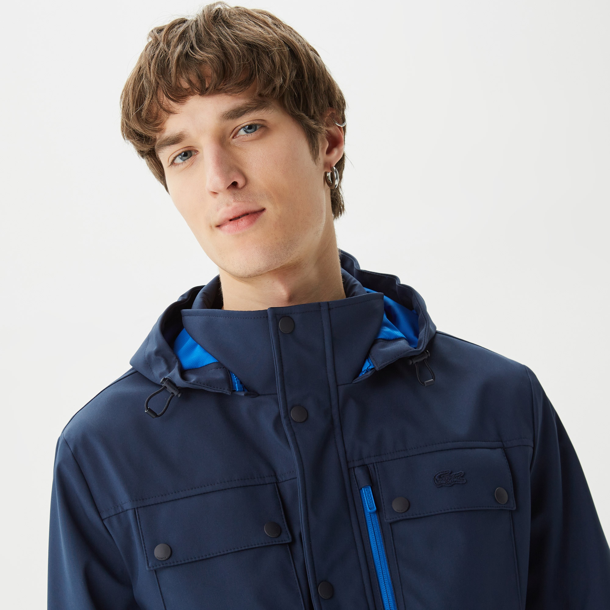 Lacoste Erkek Kapüşonlu Lacivert Mont