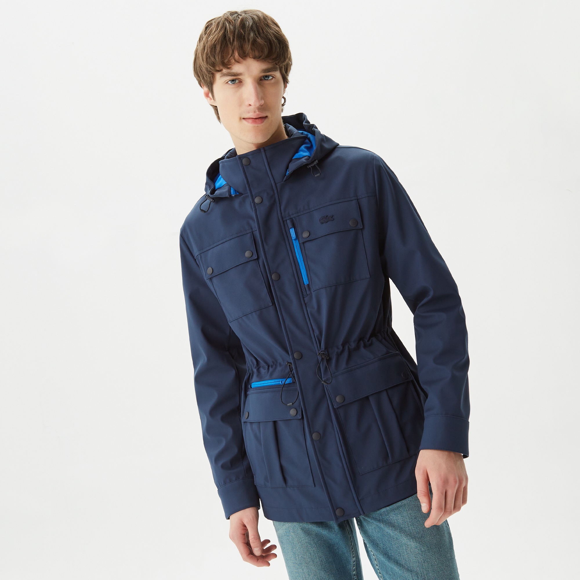 Lacoste Erkek Kapüşonlu Lacivert Mont