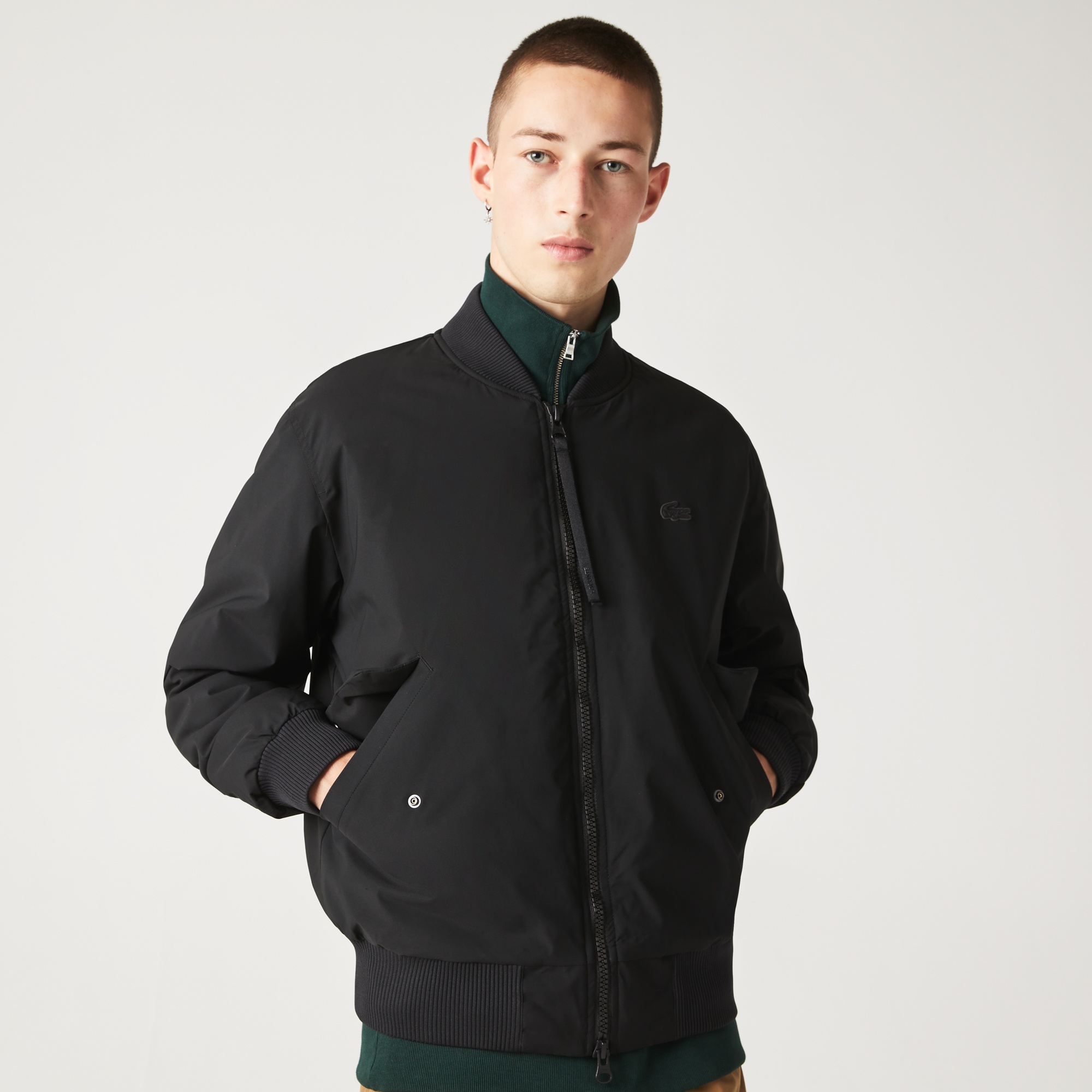 Lacoste Erkek Oversize Siyah Bomber Ceket