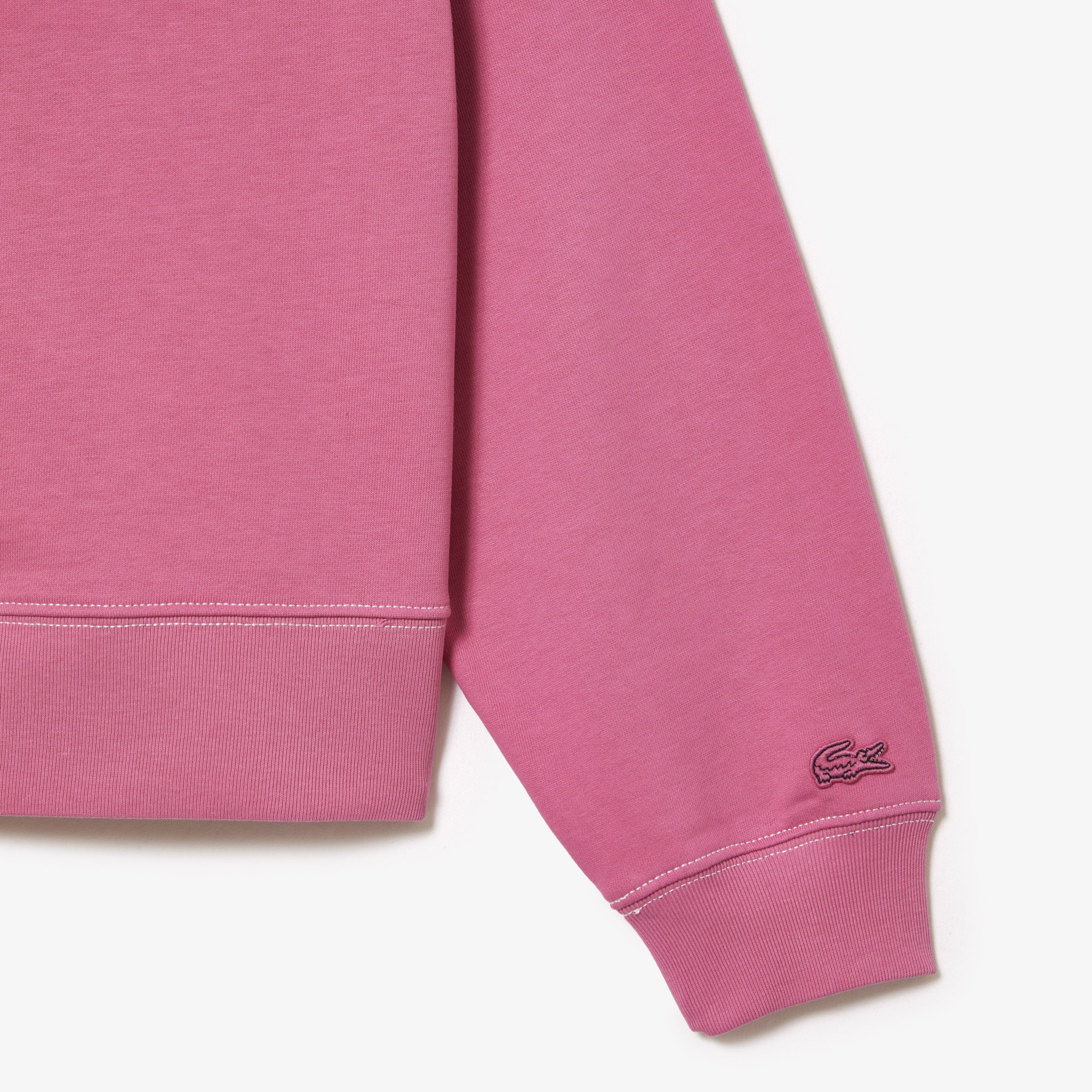 Lacoste Kadın Oversize Kapüşonlu Organik Pamuk Baskılı Pembe Sweatshirt