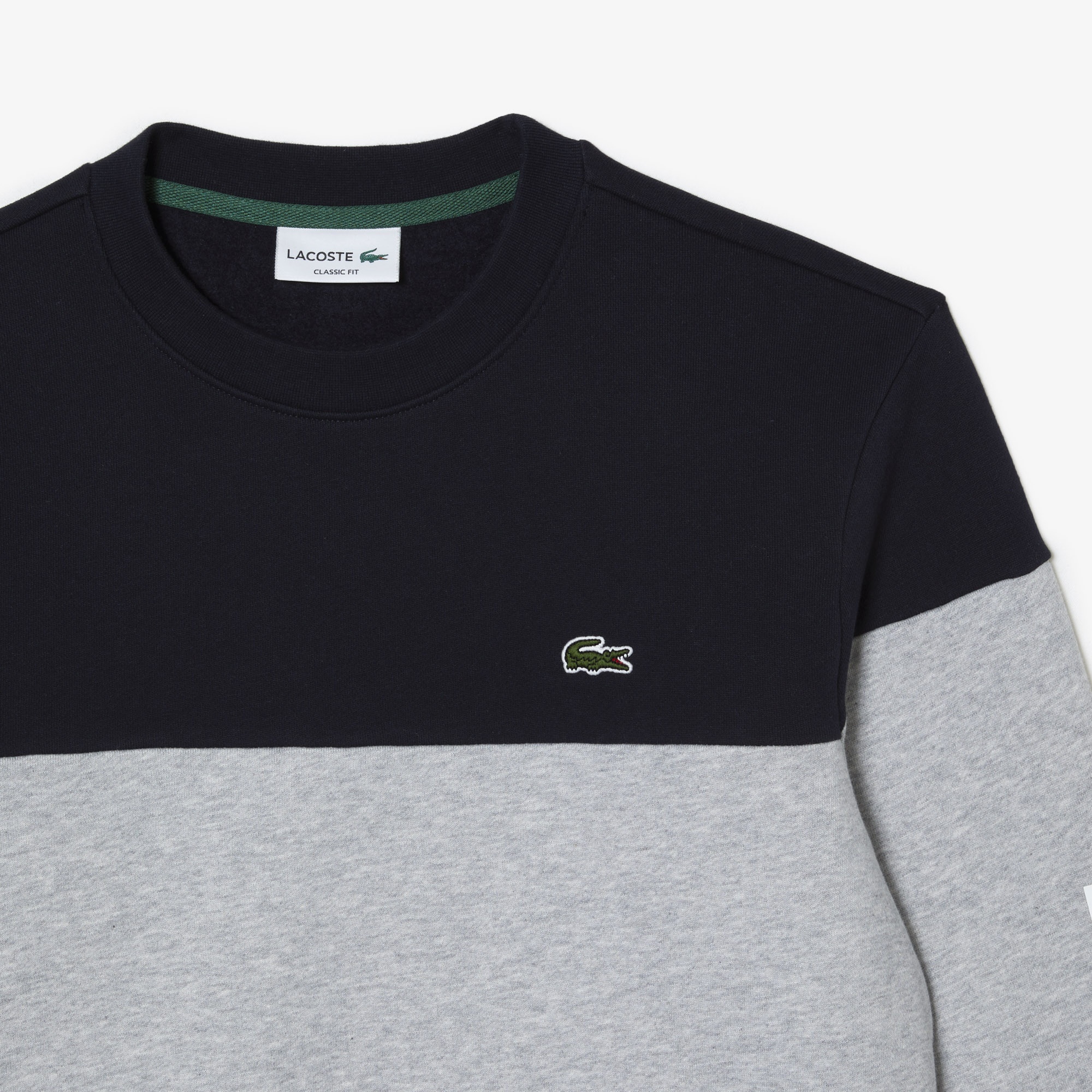 Lacoste Erkek Regular Fit Bisiklet Yaka Renk Bloklu Siyah Sweatshirt