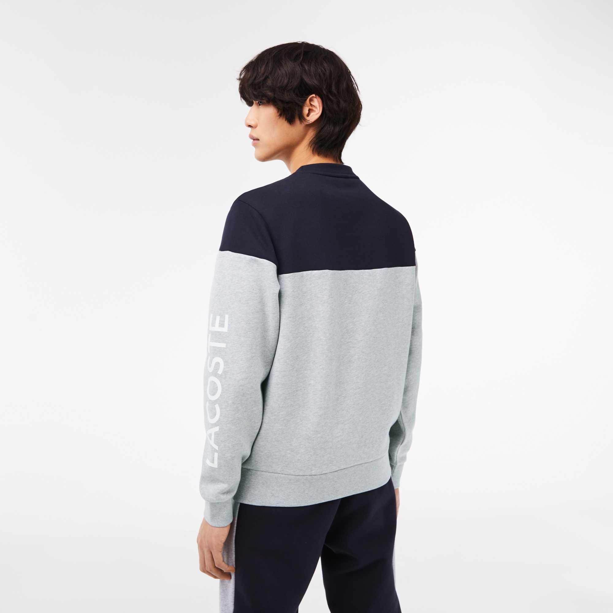 Lacoste Erkek Regular Fit Bisiklet Yaka Renk Bloklu Siyah Sweatshirt