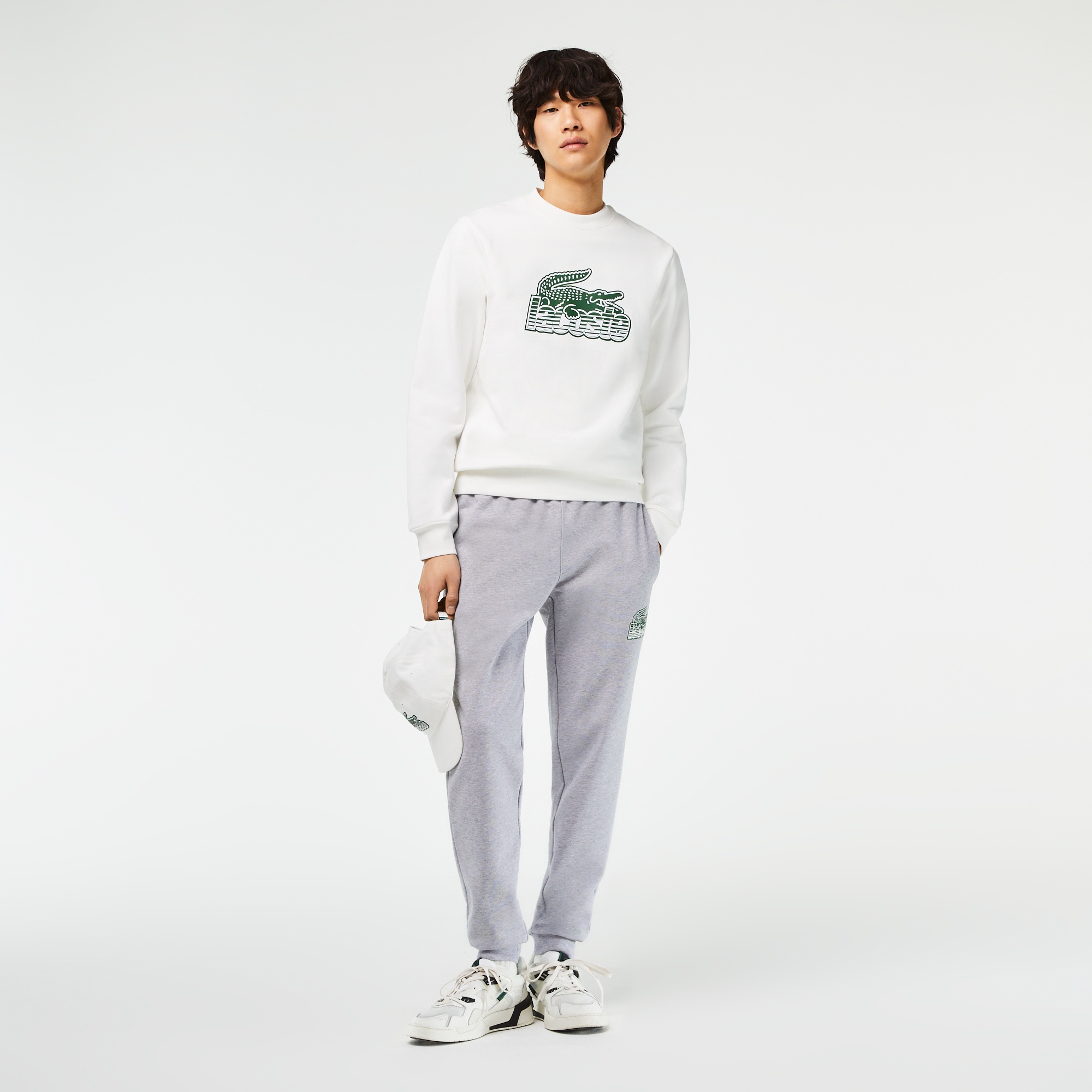 Lacoste Erkek Slim Fit Baskılı Gri Eşofman Altı