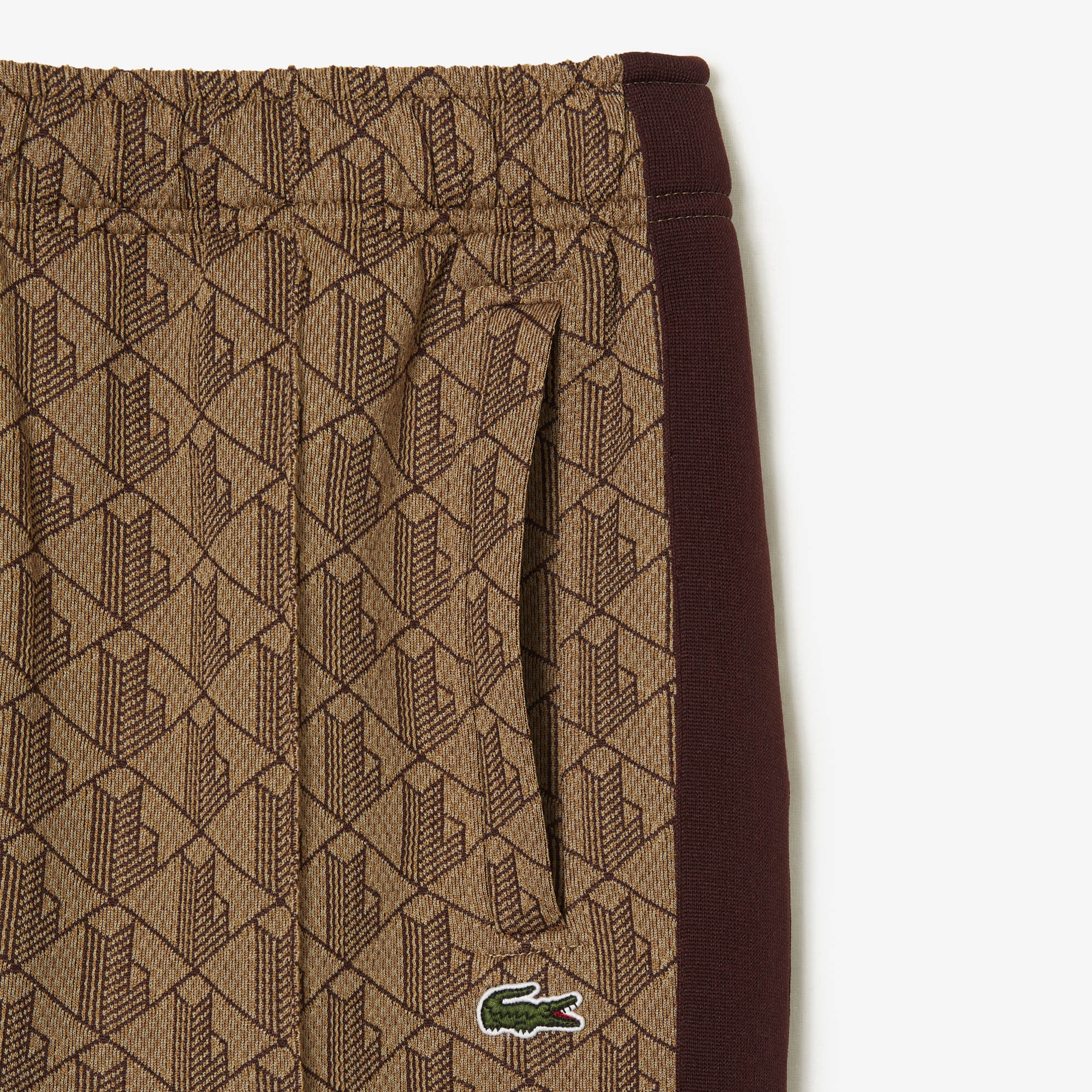 Lacoste Erkek Tapered Fit Monogram Kahverengi Eşofman Altı