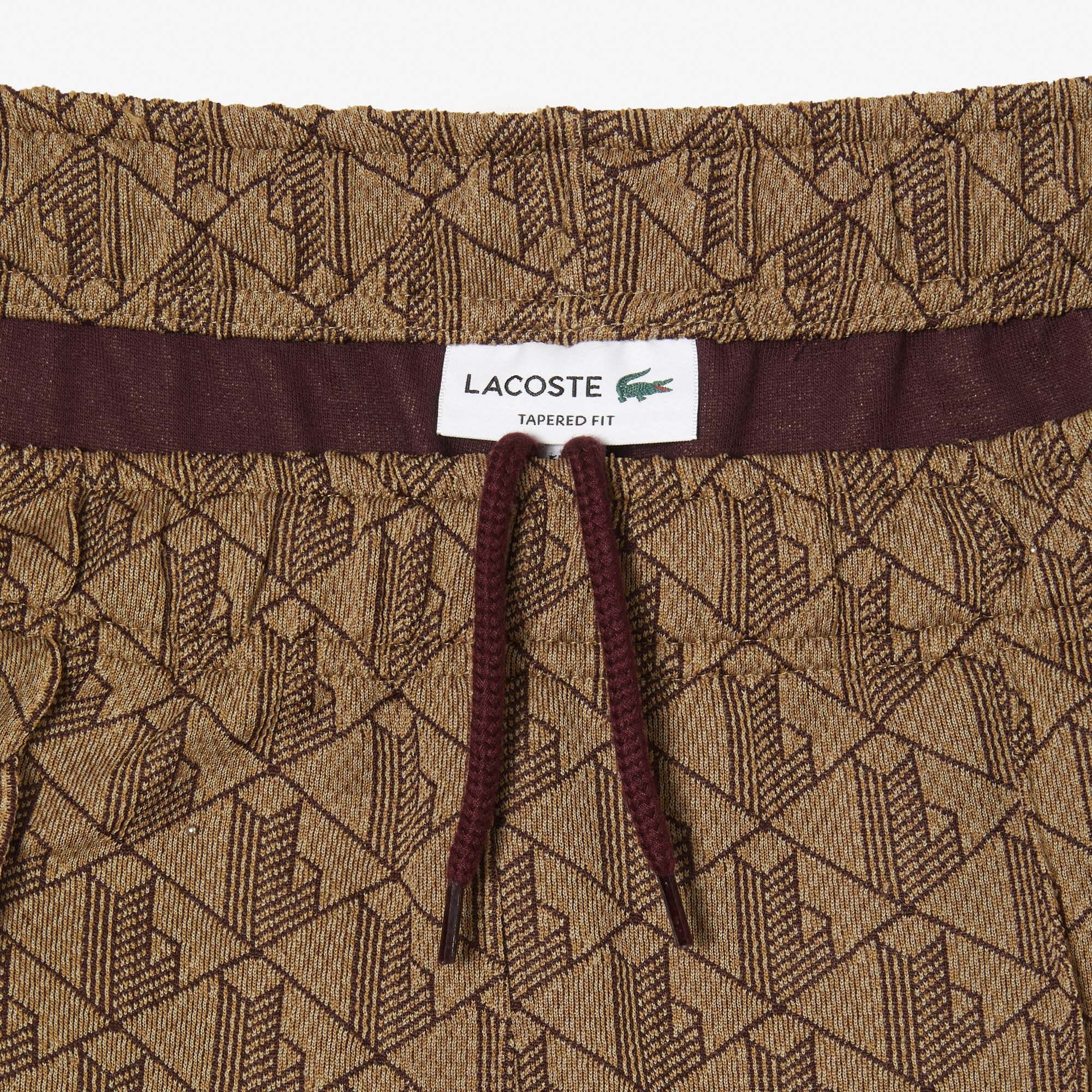 Lacoste Erkek Tapered Fit Monogram Kahverengi Eşofman Altı