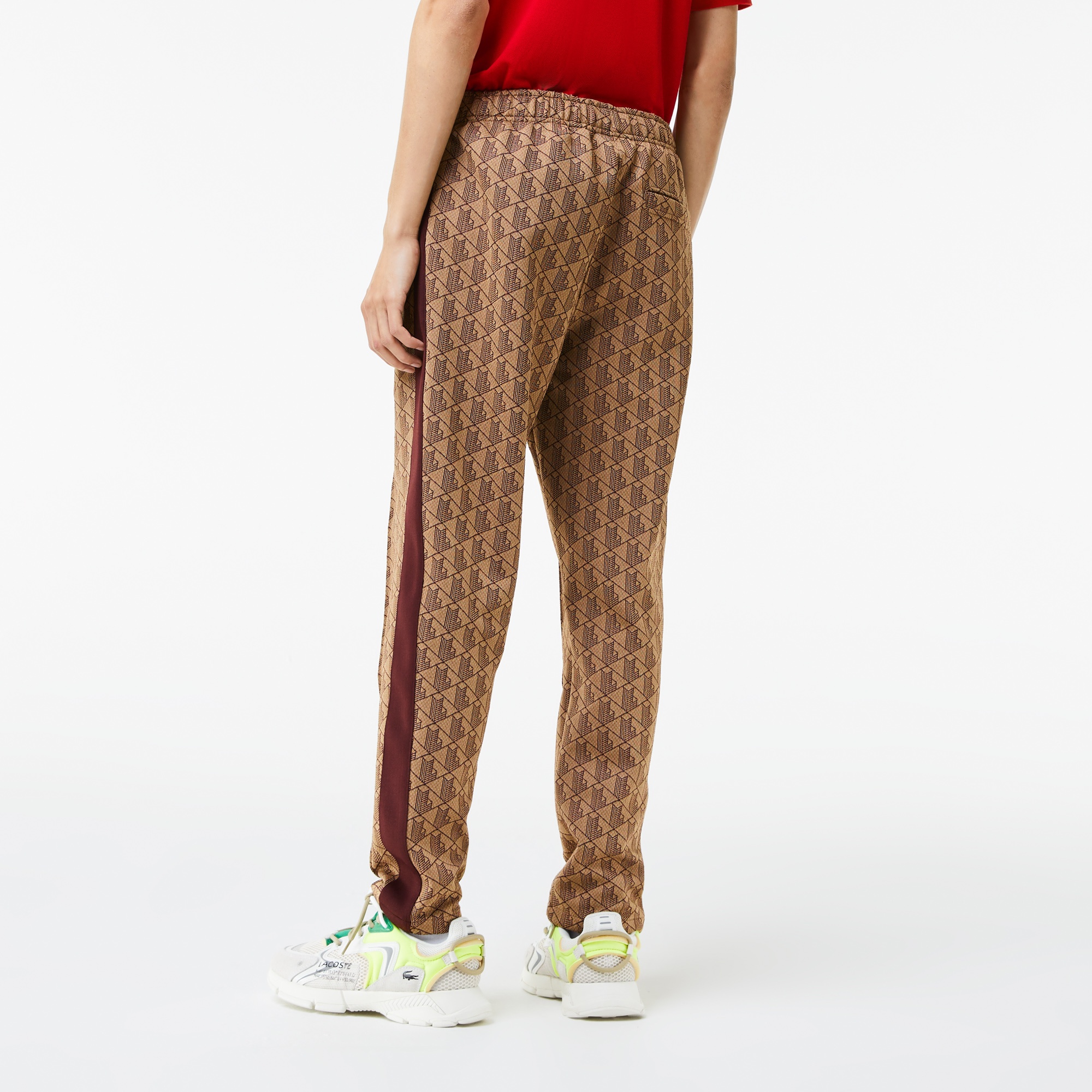 Lacoste Erkek Tapered Fit Monogram Kahverengi Eşofman Altı