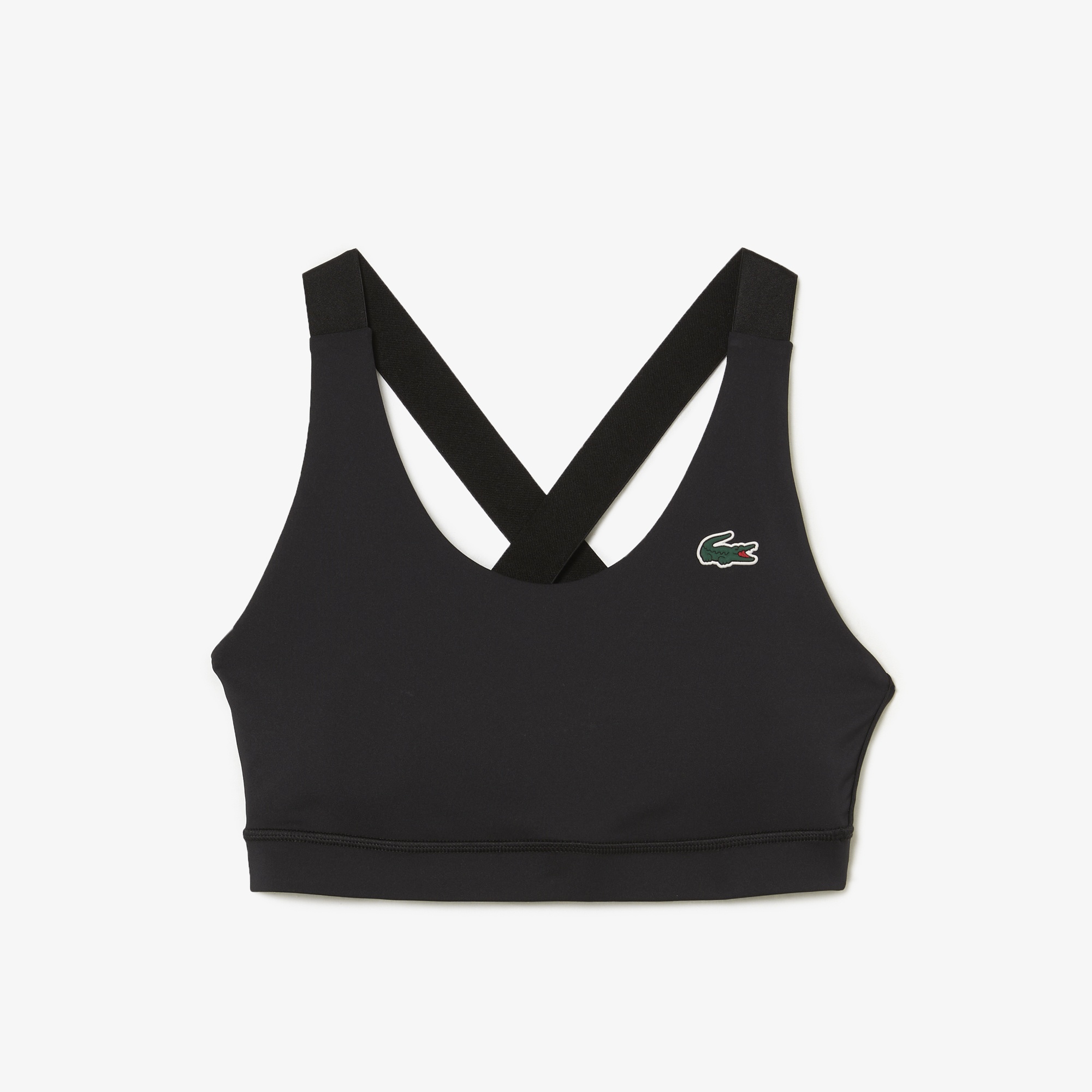 Lacoste SPORT Kadın Slim Fit Kolsuz Bisiklet Yaka Siyah Bra