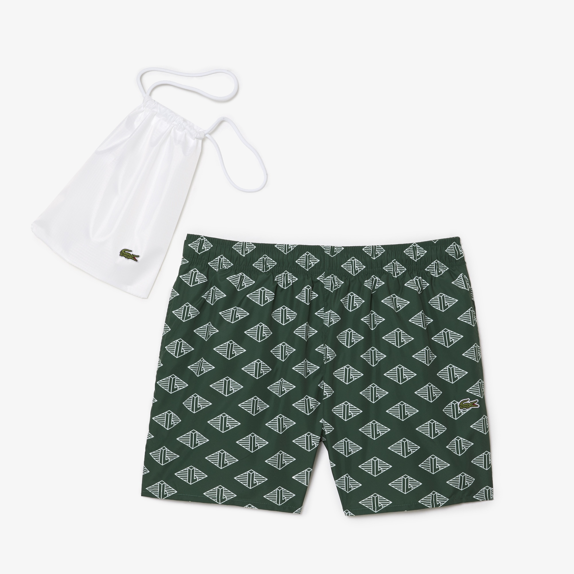 Lacoste Erkek Monogram Yeşil Mayo Şort