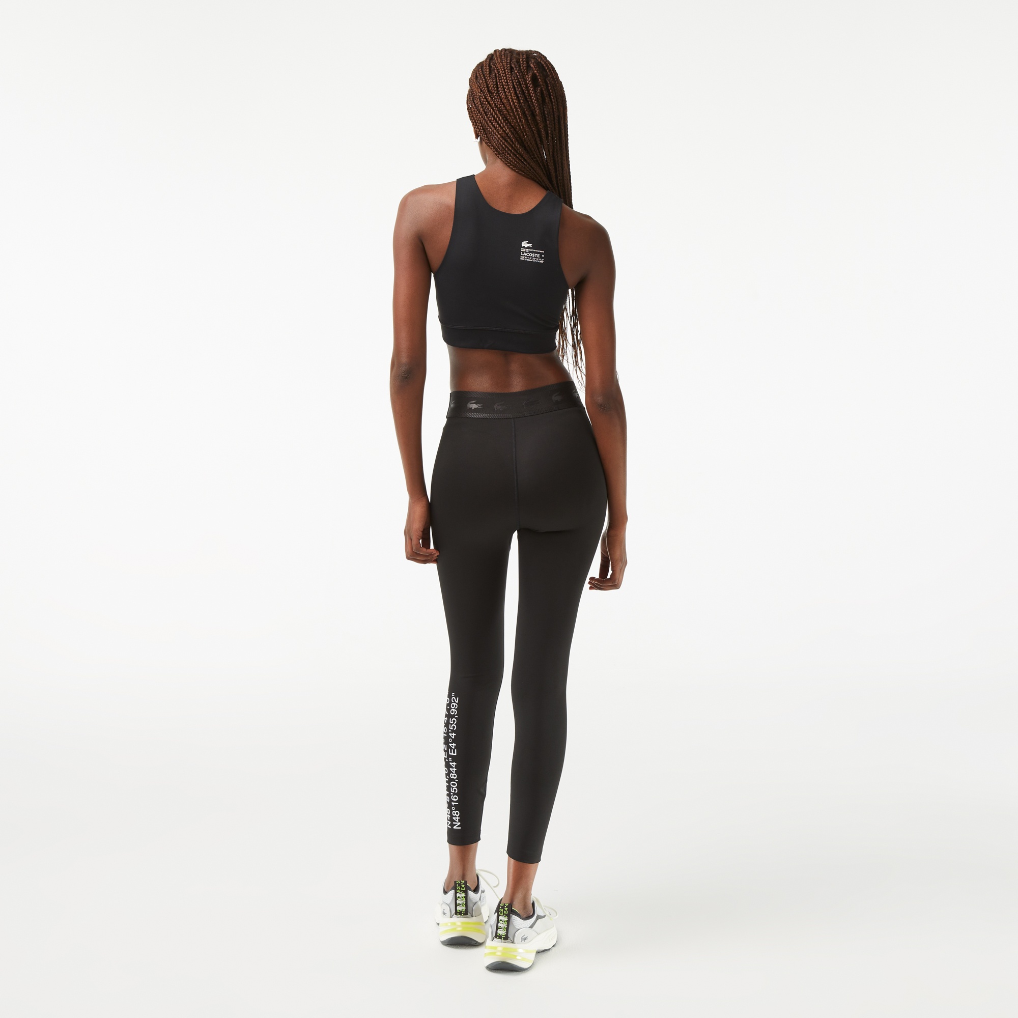 Lacoste SPORT Kadın Slim Fit Baskılı Siyah Tayt