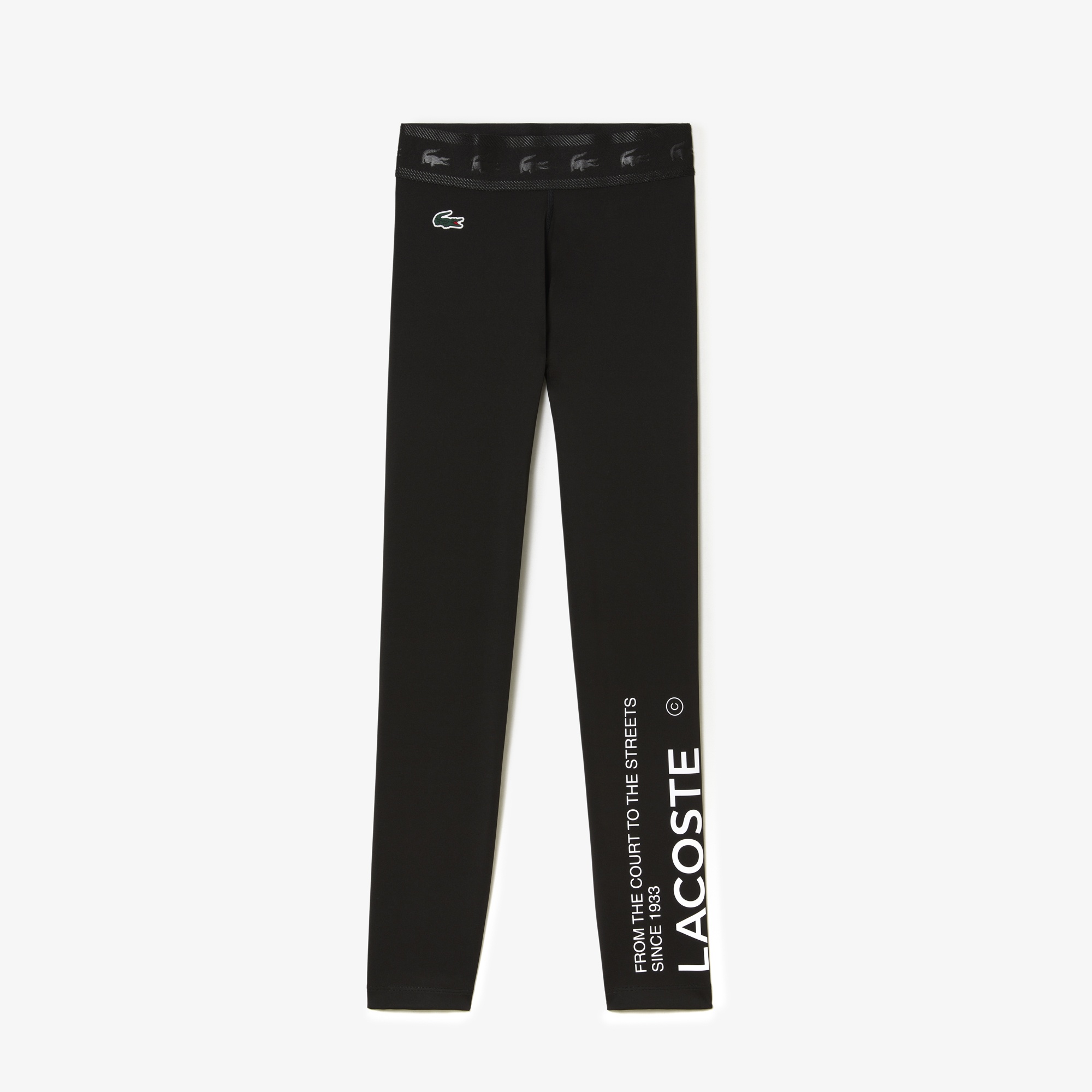 Lacoste SPORT Kadın Slim Fit Baskılı Siyah Tayt