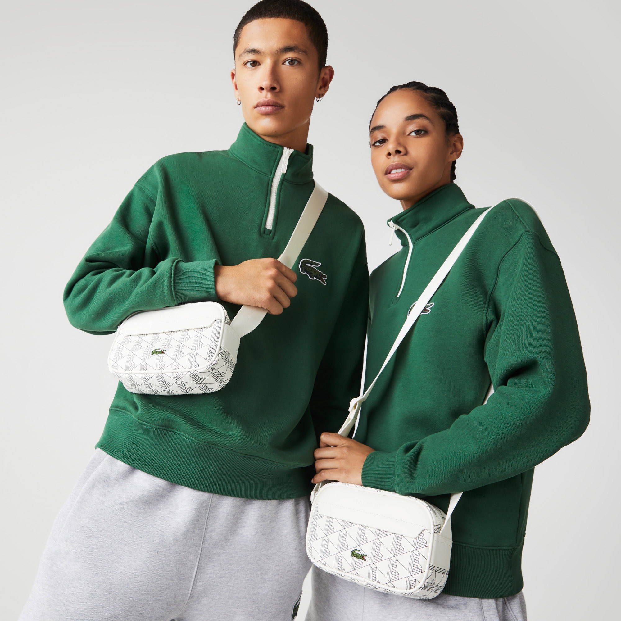 Lacoste The Blend Seasonal Unisex Monogram Beyaz Postacı Çantası