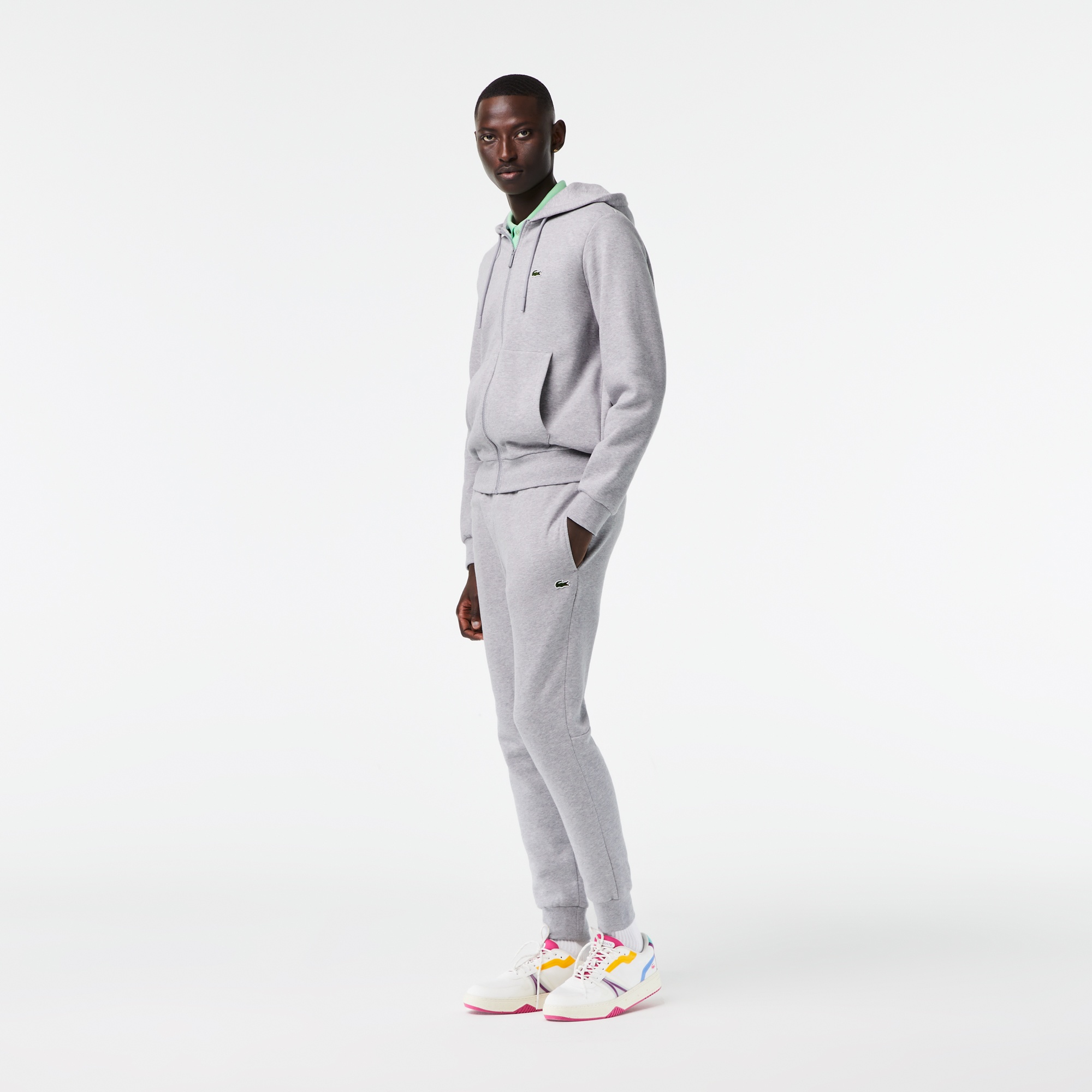 Lacoste Erkek Classic Fit Kapüşonlu Gri Eşofman Takımı