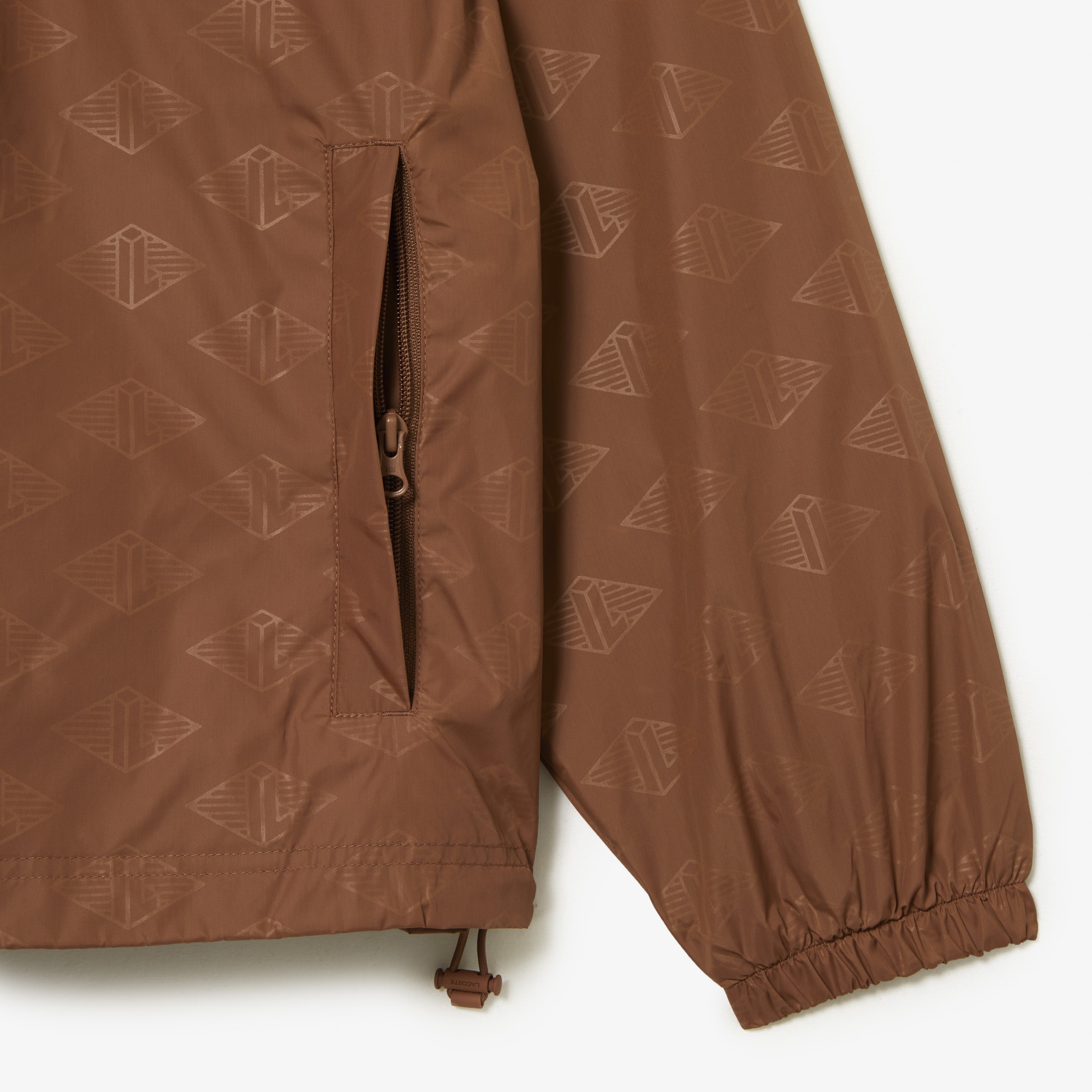 Lacoste Erkek Dik Yaka Monogram Kahverengi Mont