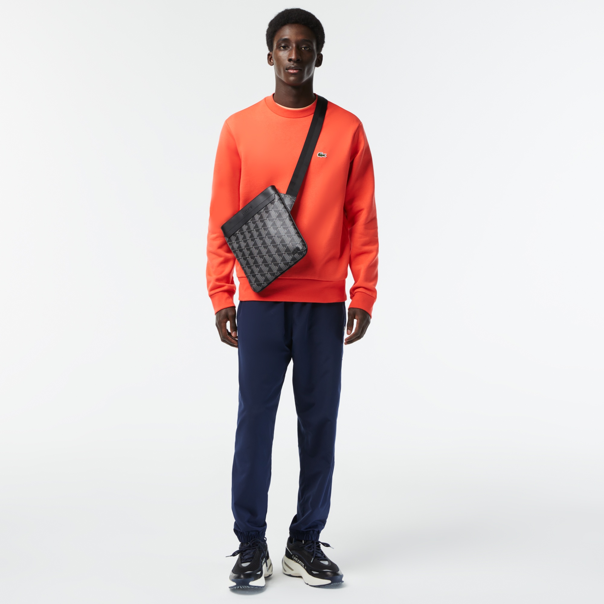 Lacoste The Blend Erkek Monogram Siyah Postacı Çantası