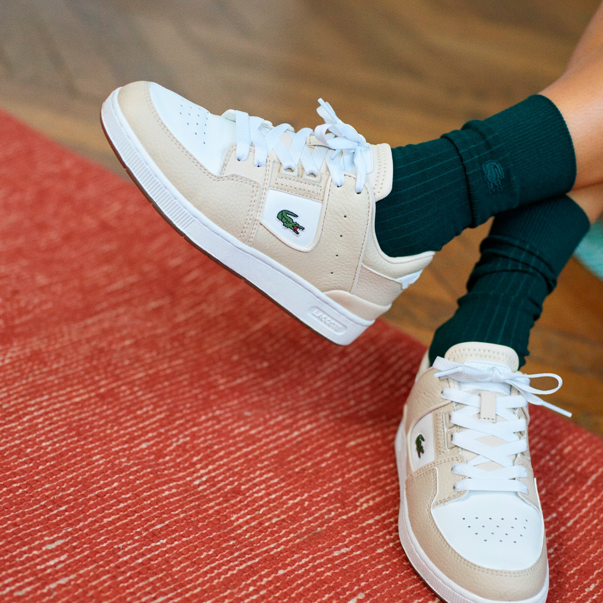 Lacoste Court Cage Kadın Bej Sneaker