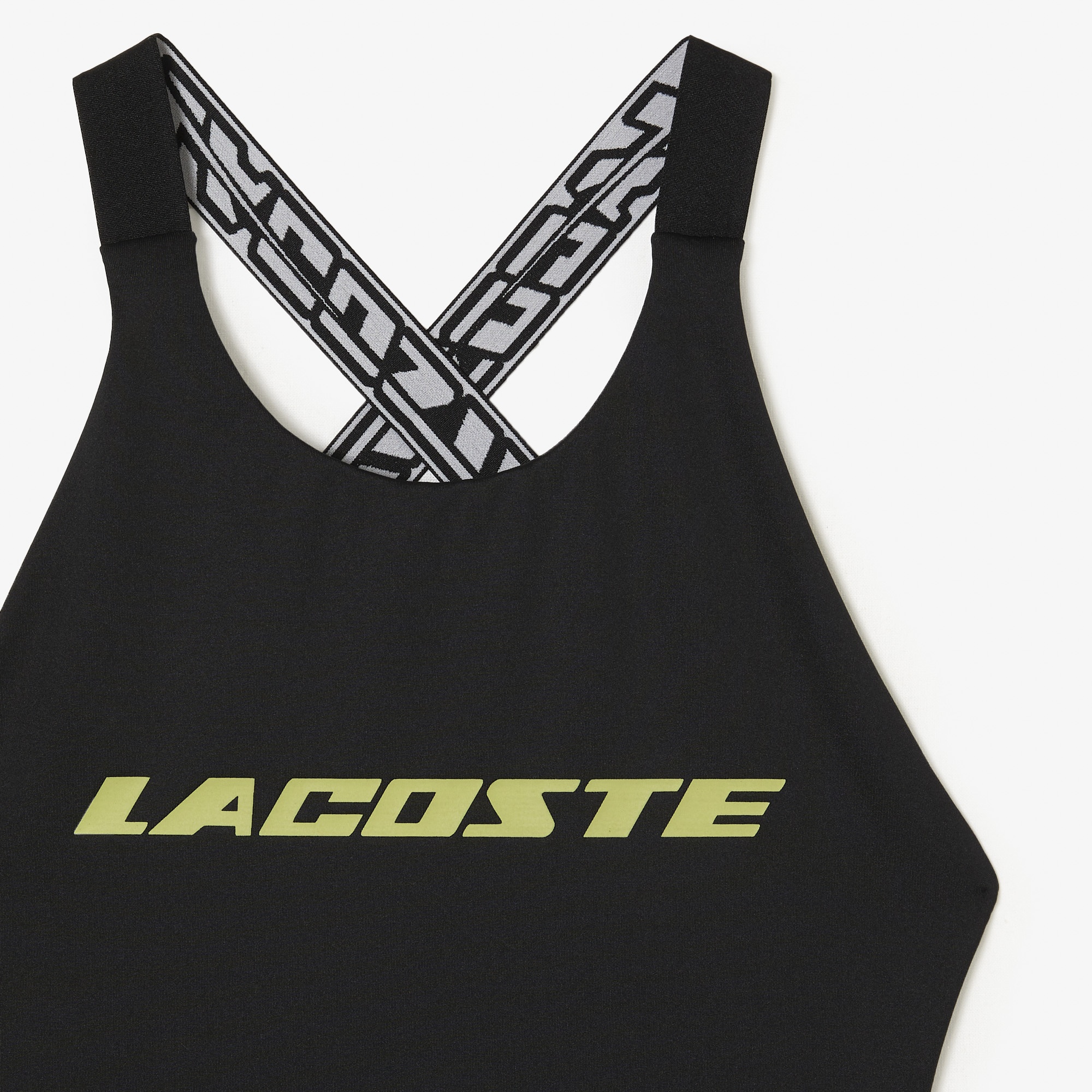 Lacoste Kadın Baskılı Siyah Mayo