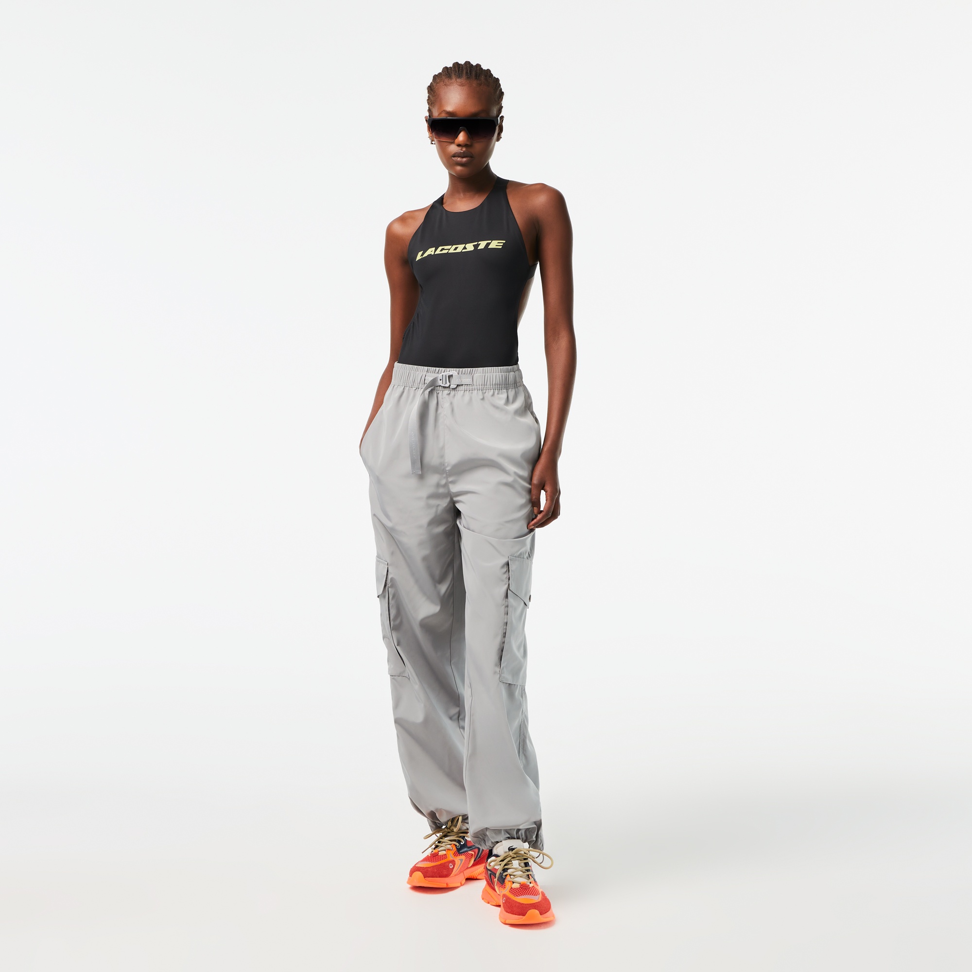 Lacoste Kadın Baskılı Siyah Mayo