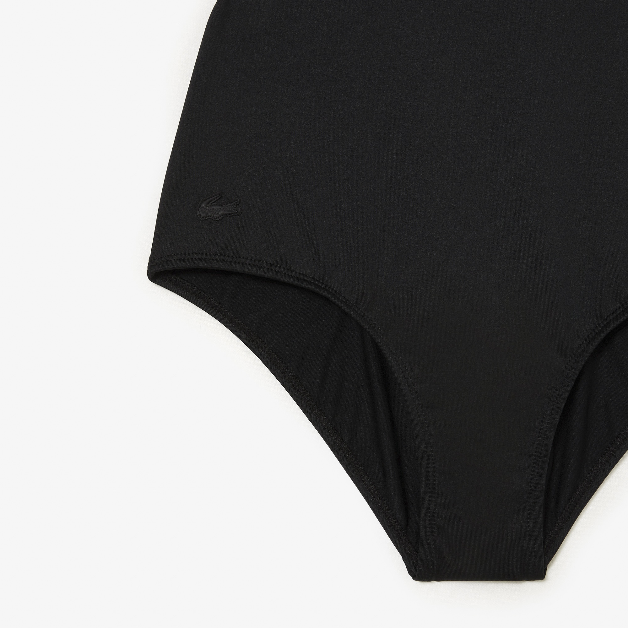 Lacoste Kadın Baskılı Siyah Mayo