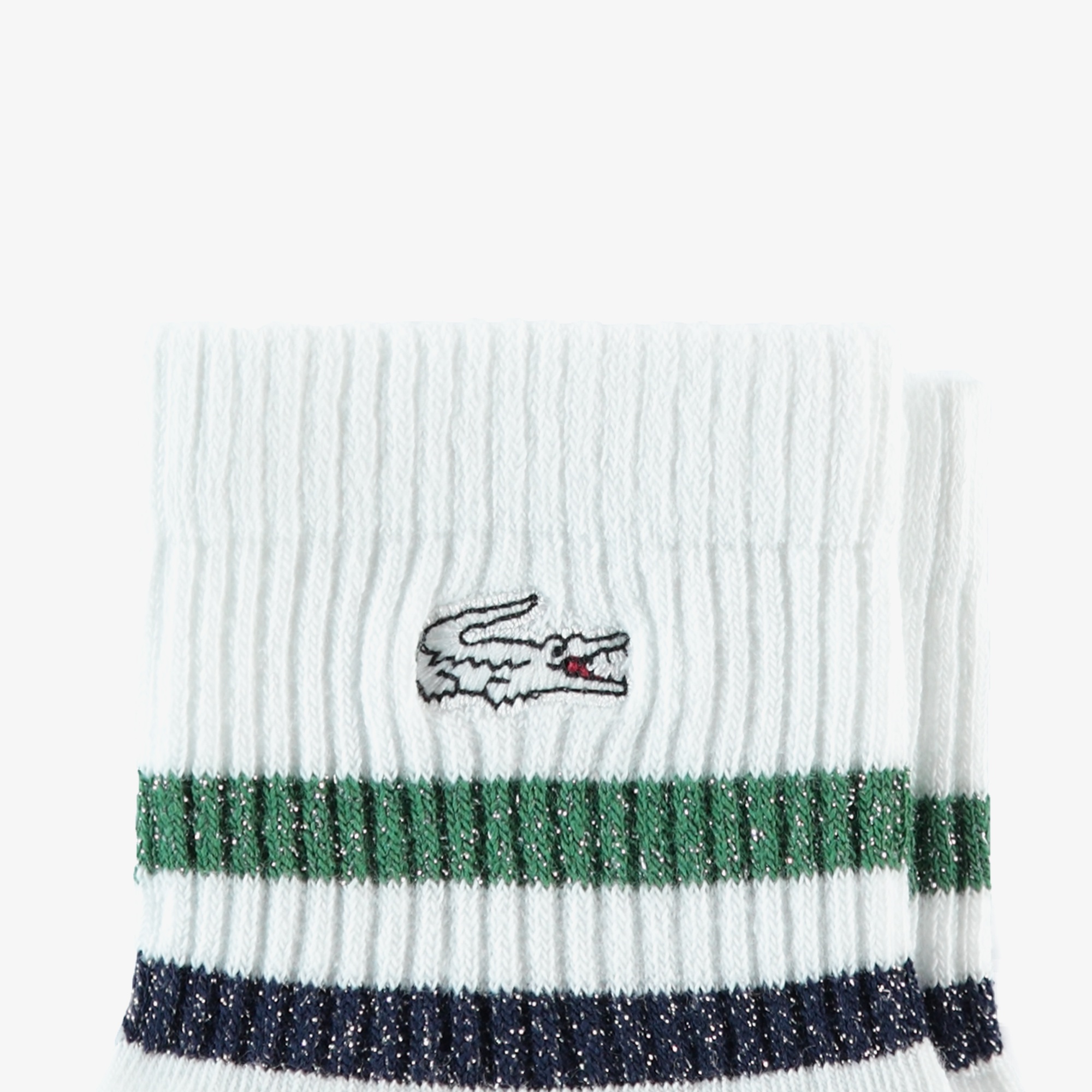 Lacoste Unisex Çizgili Beyaz Çorap