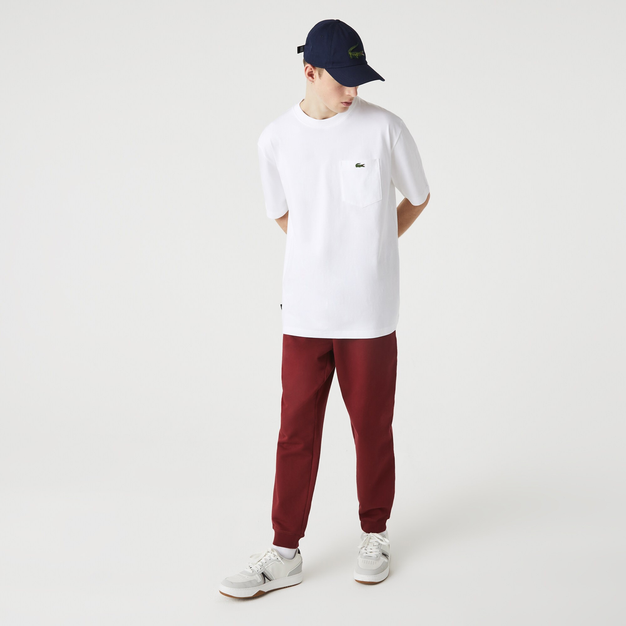 Lacoste L!VE Unisex Loose Fit Bisiklet Yaka Baskılı Beyaz T-Shirt