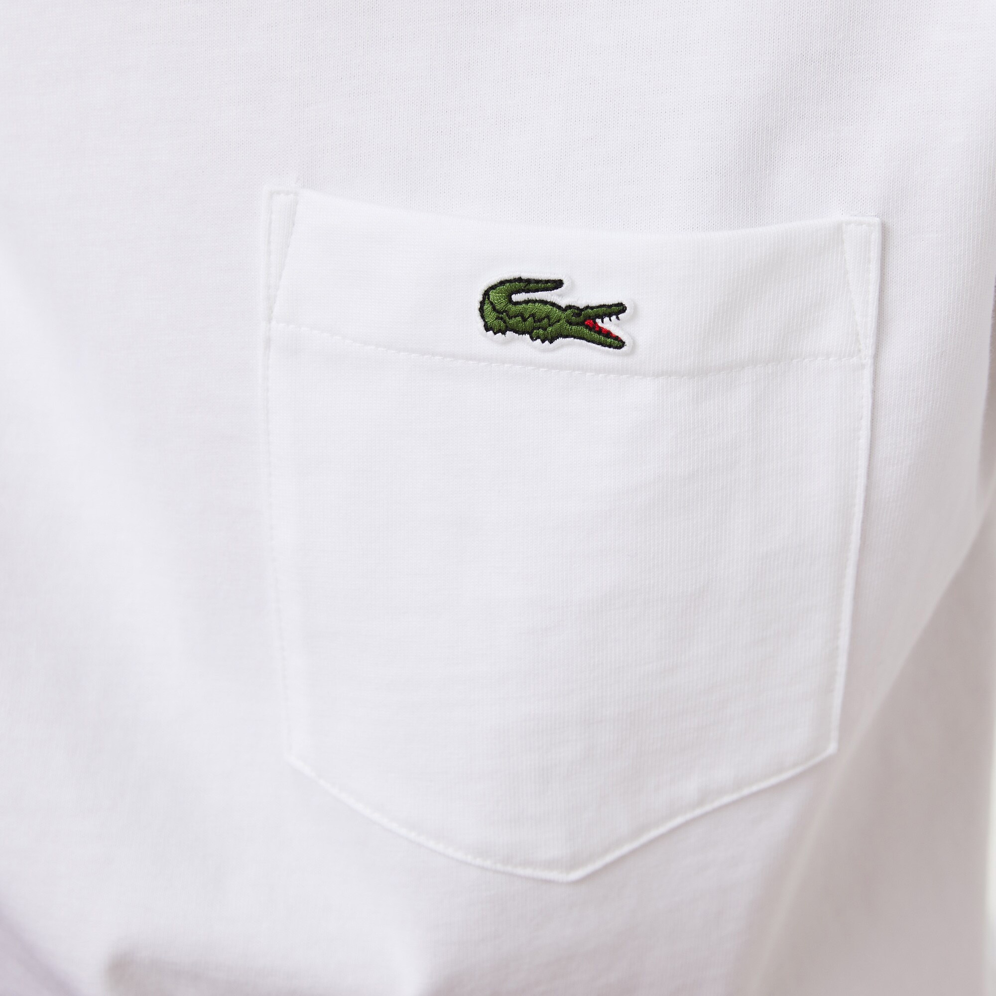 Lacoste L!VE Unisex Loose Fit Bisiklet Yaka Baskılı Beyaz T-Shirt