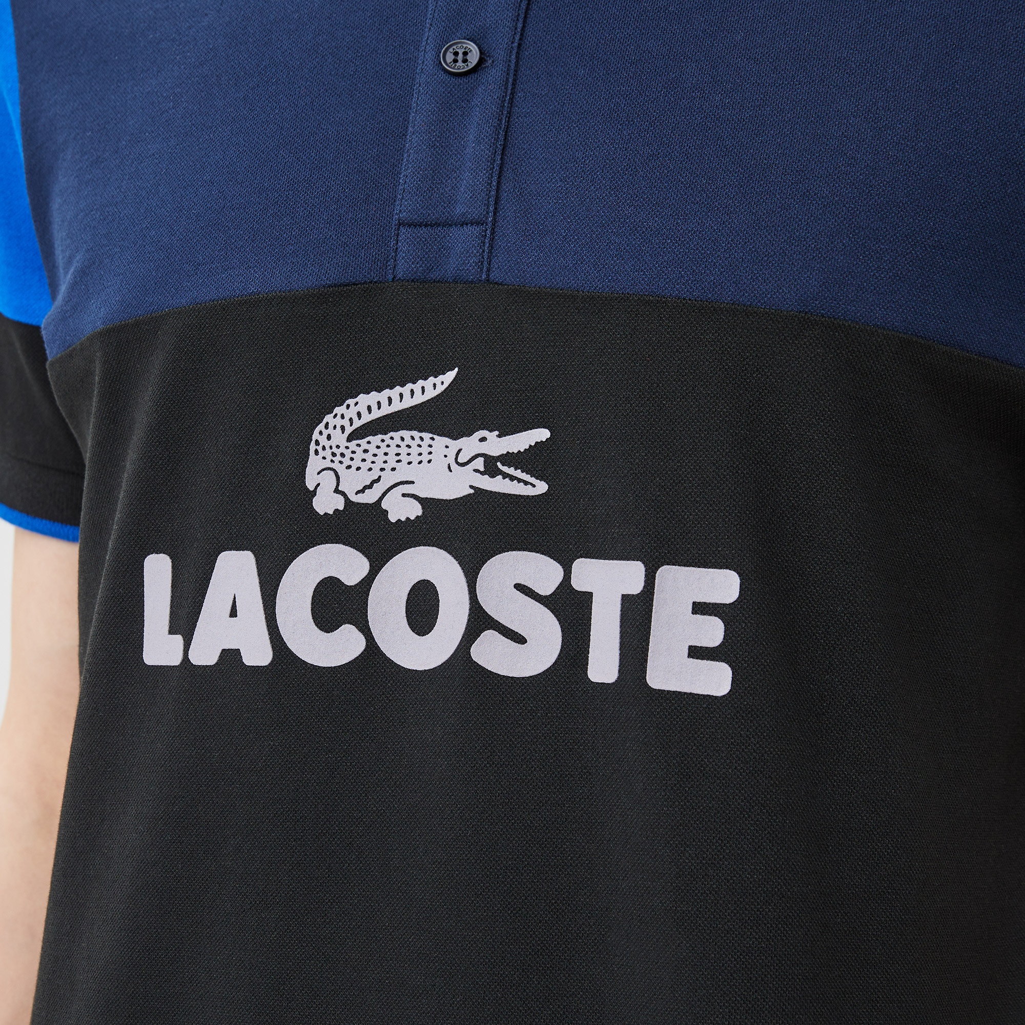 Lacoste Erkek Slim Fit Renk Bloklu Siyah Polo