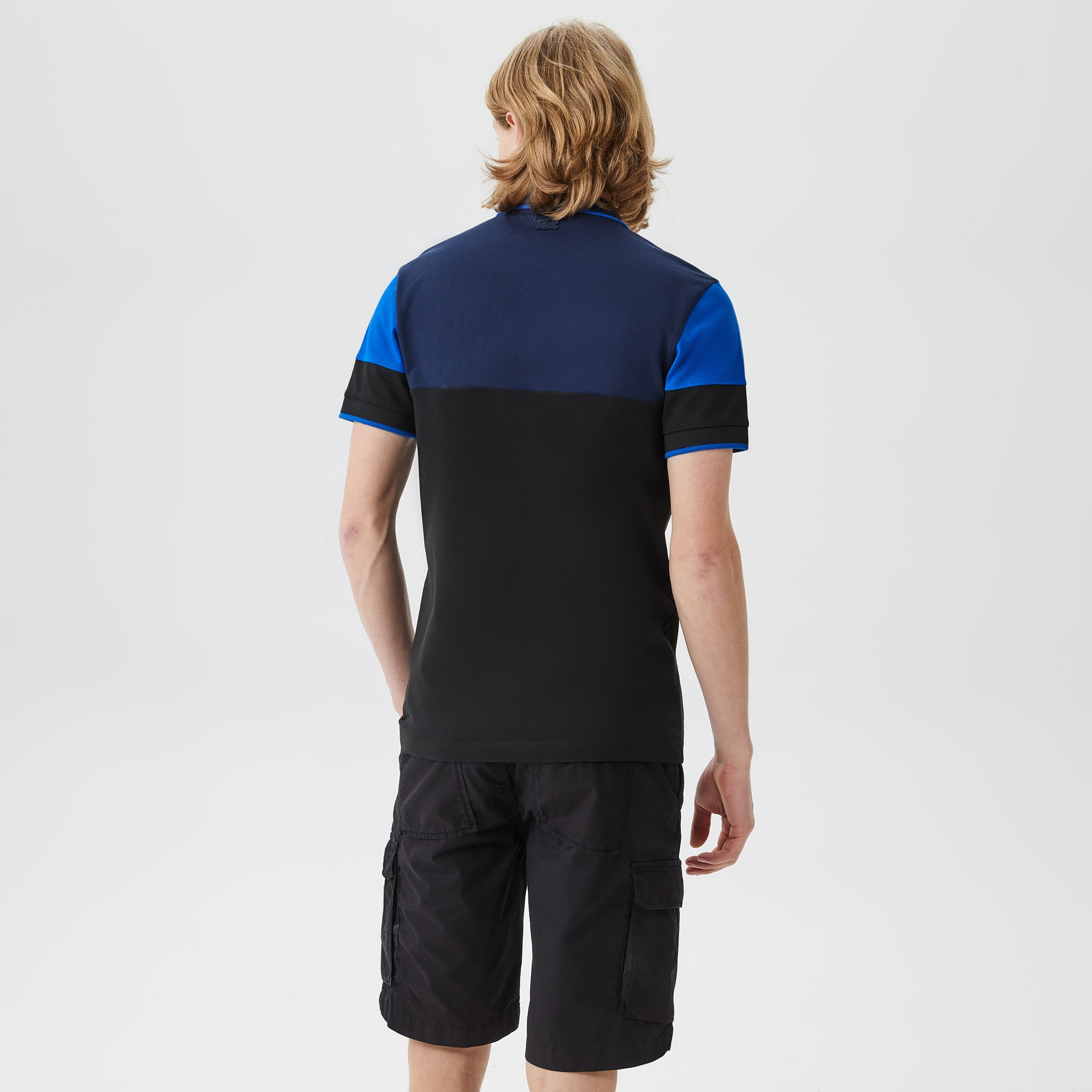Lacoste Erkek Slim Fit Renk Bloklu Siyah Polo