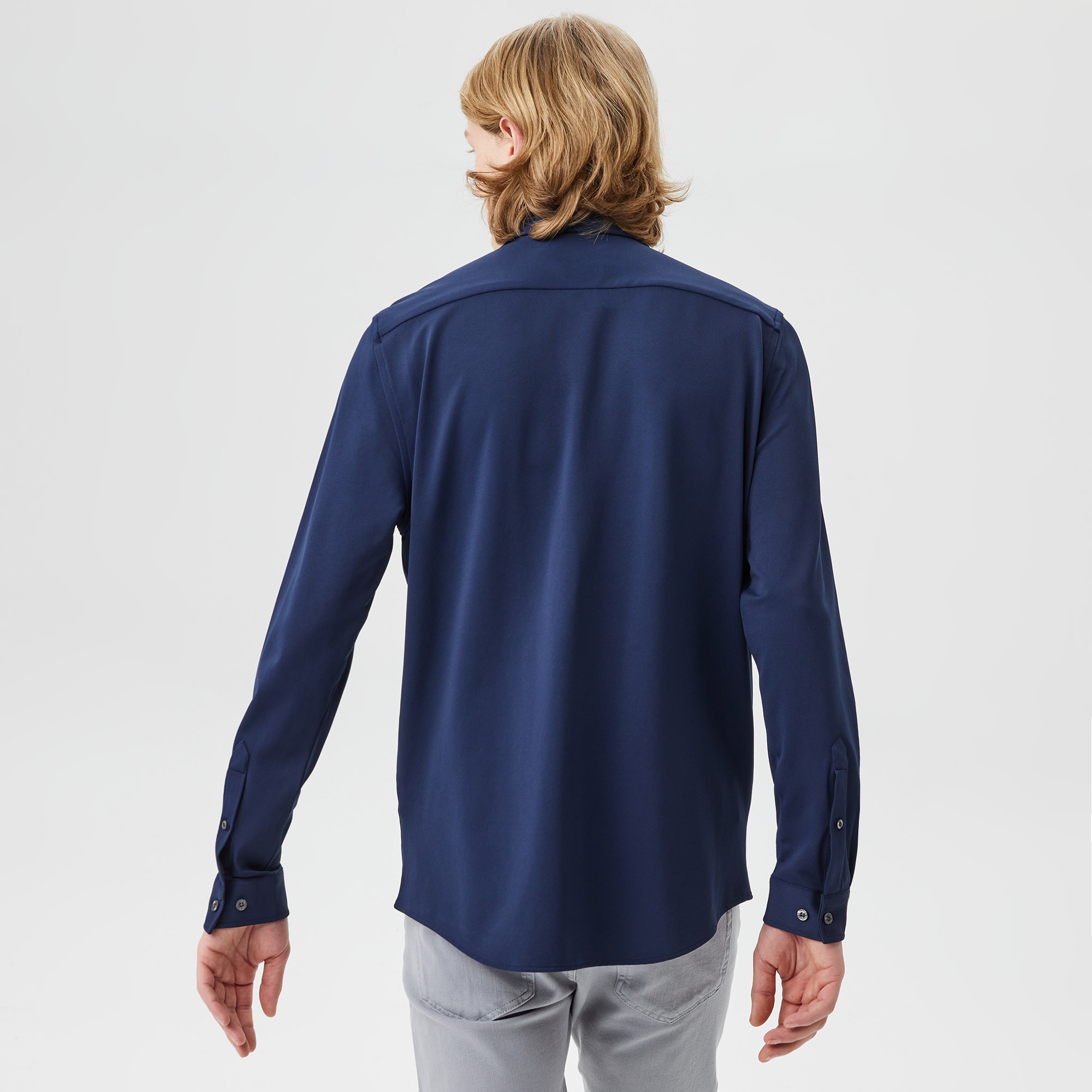 Lacoste Erkek Slim Fit Düğmeli Yaka Lacivert Gömlek