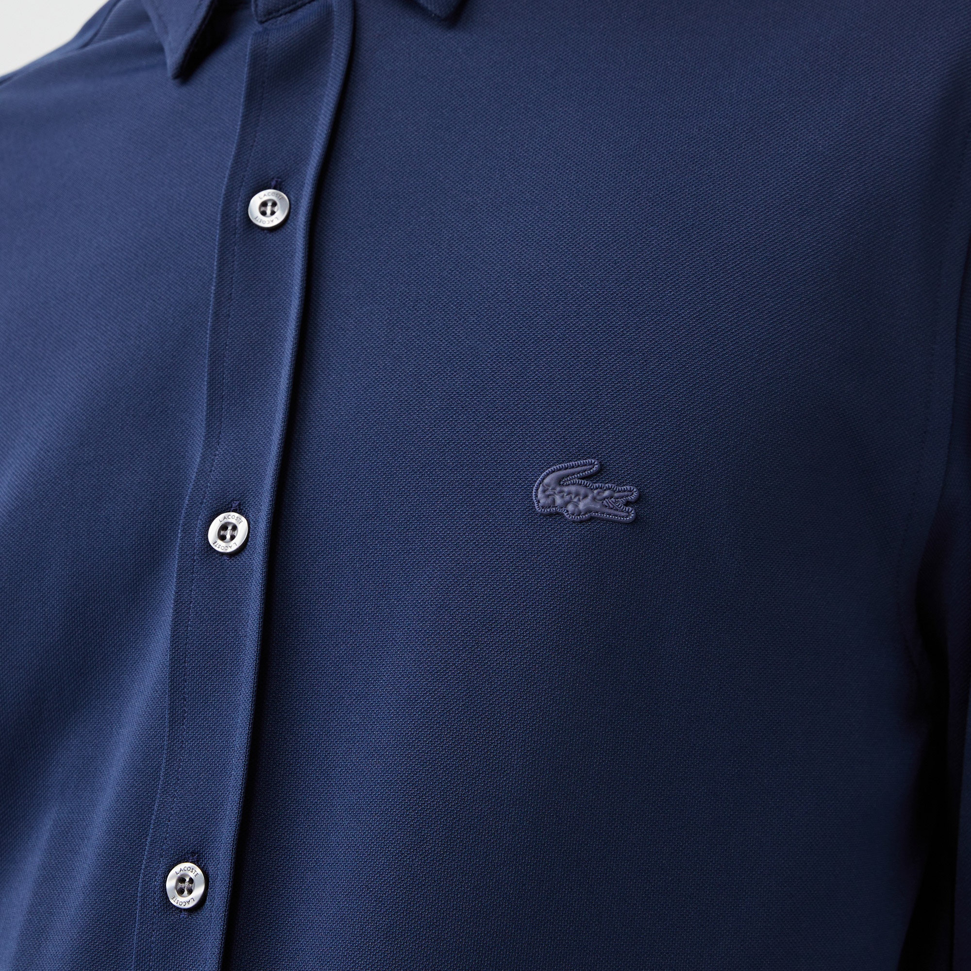 Lacoste Erkek Slim Fit Düğmeli Yaka Lacivert Gömlek