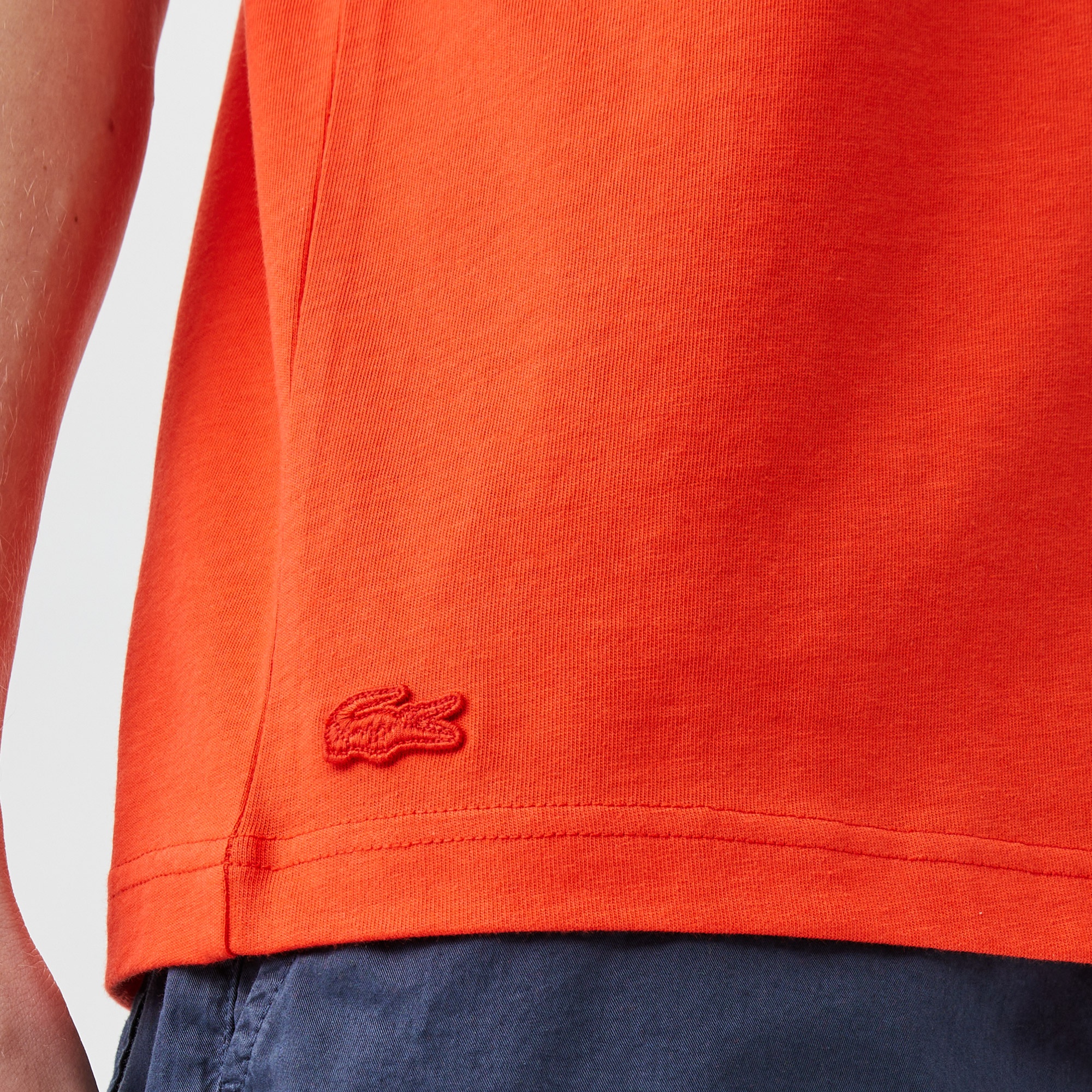 Lacoste Erkek Relaxed Fit Bisiklet Yaka Baskılı Turuncu T-Shirt