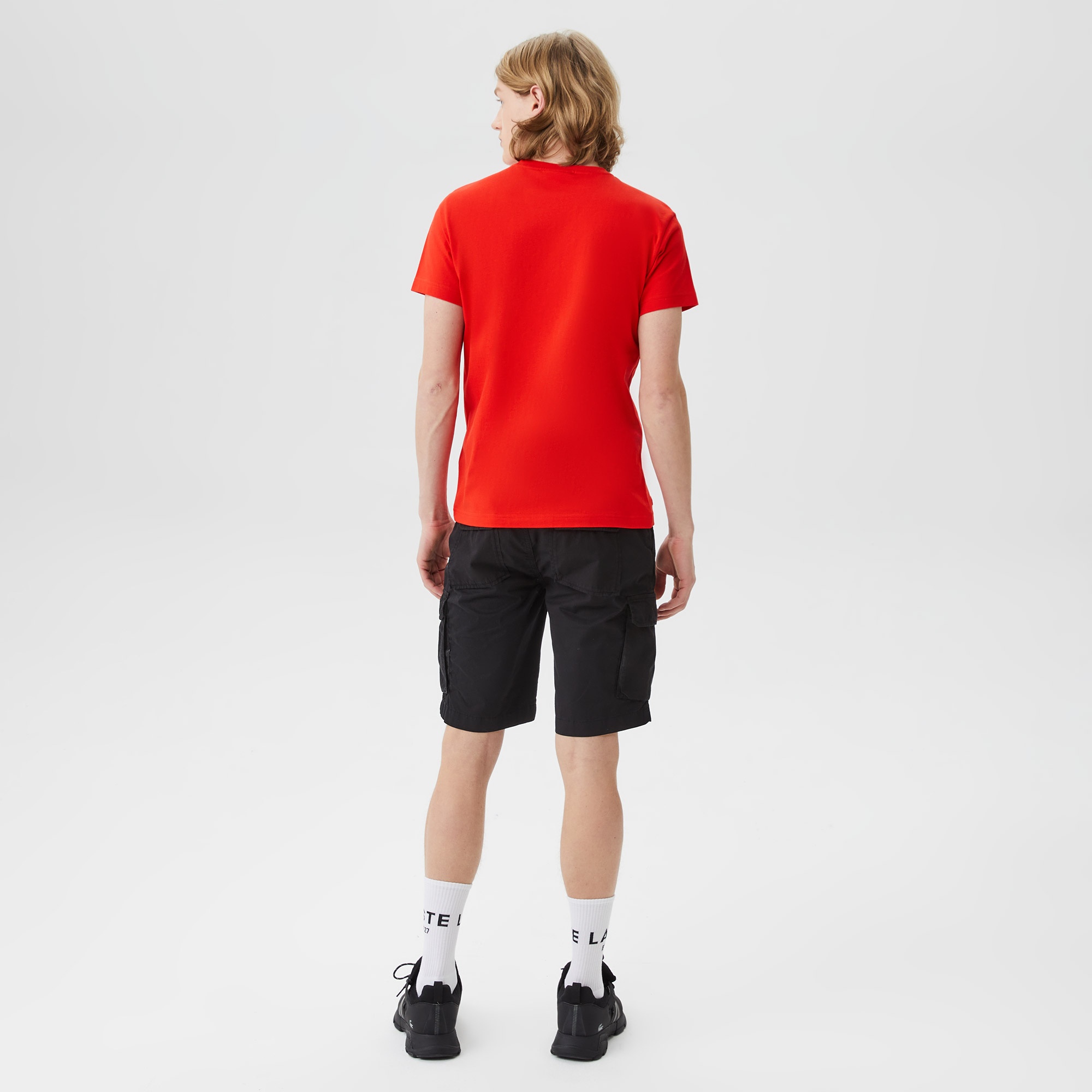 Lacoste Erkek Regular Fit Bisiklet Yaka Baskılı Kırmızı T-Shirt