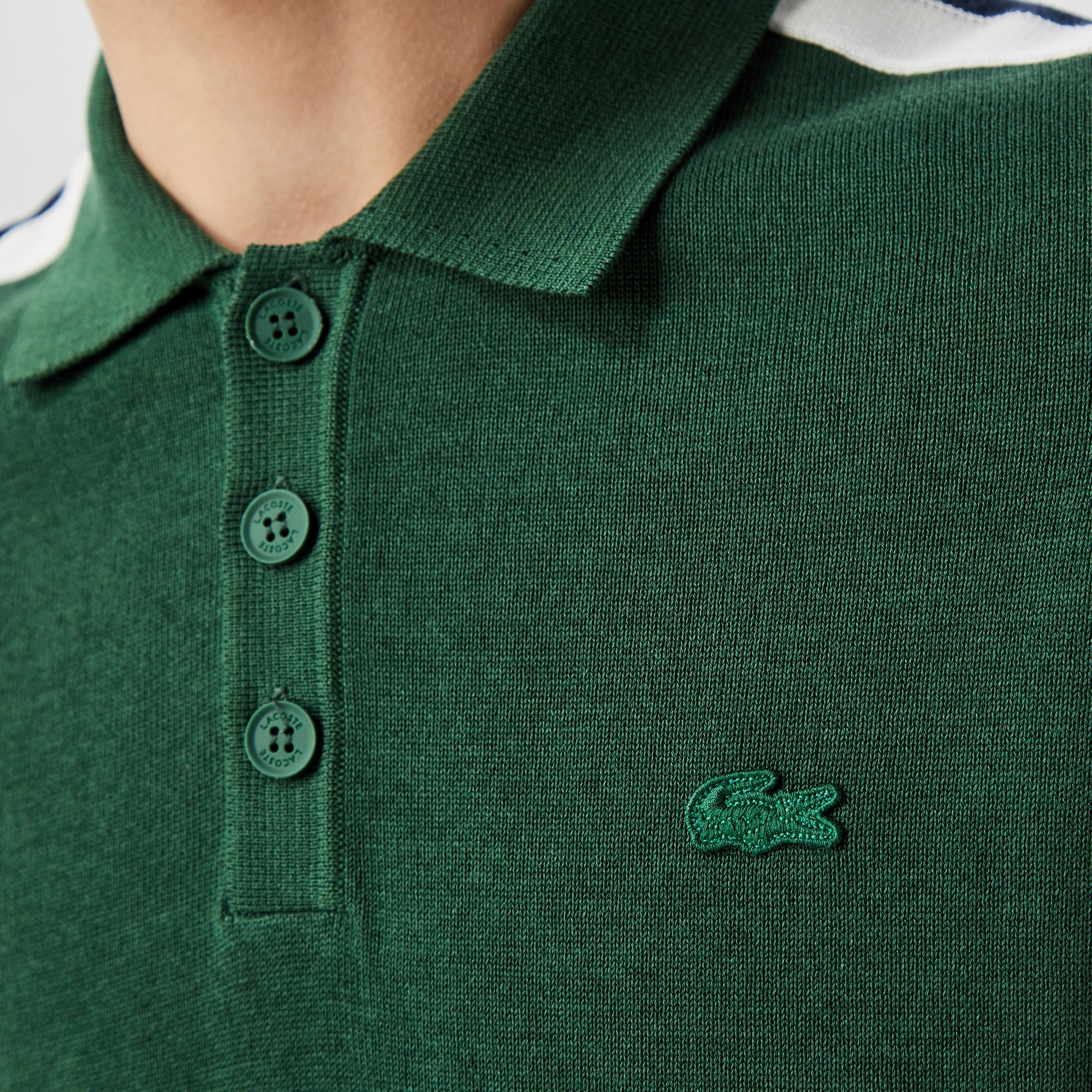 Lacoste Erkek Kısa Kollu Polo Yaka Renk Bloklu Yeşil Triko