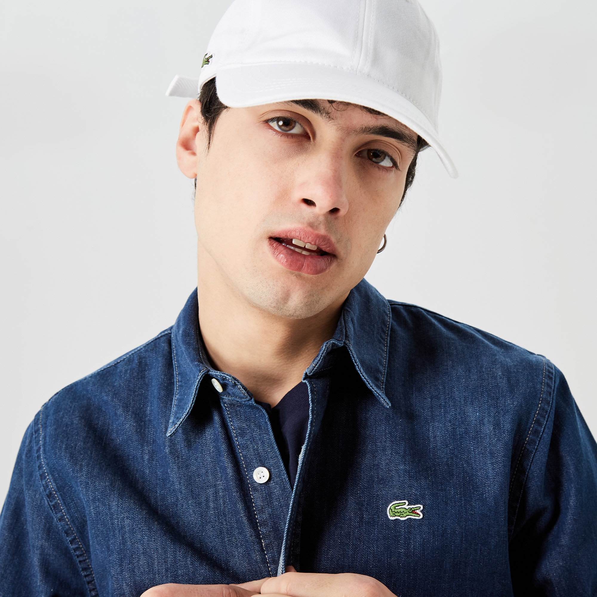 Lacoste Erkek Regular Fit Uzun Kollu Denim Lacivert Gömlek