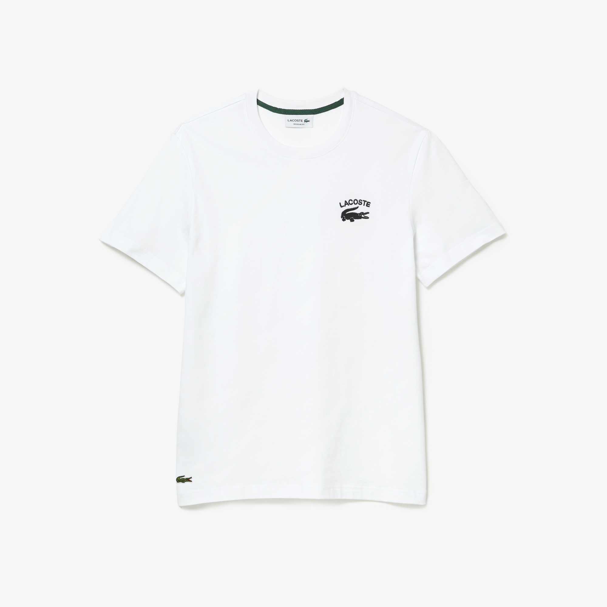 Lacoste Erkek Regular Fit Bisiklet Yaka Baskılı Beyaz T-Shirt