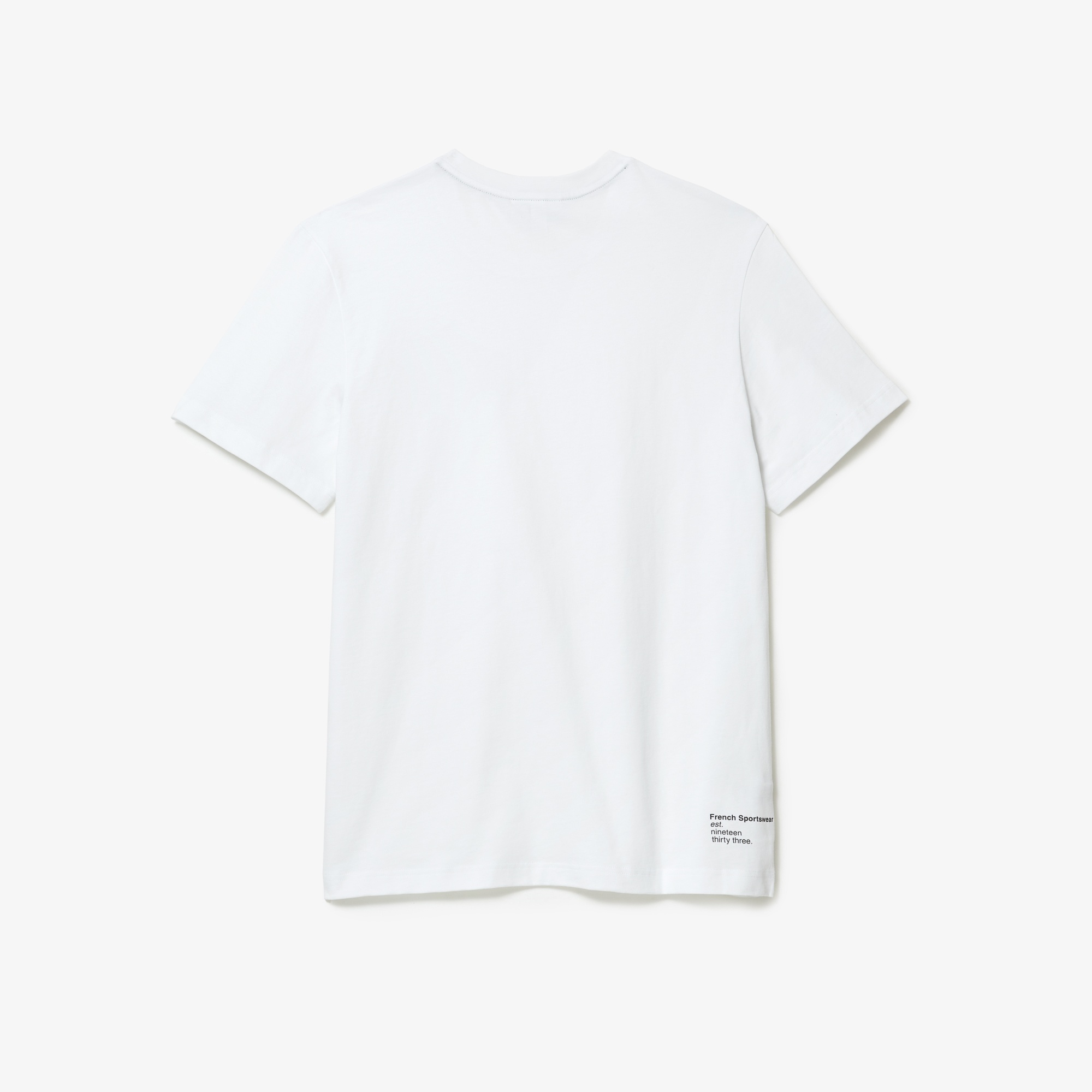 Lacoste Erkek Regular Fit Bisiklet Yaka Baskılı Beyaz T-Shirt