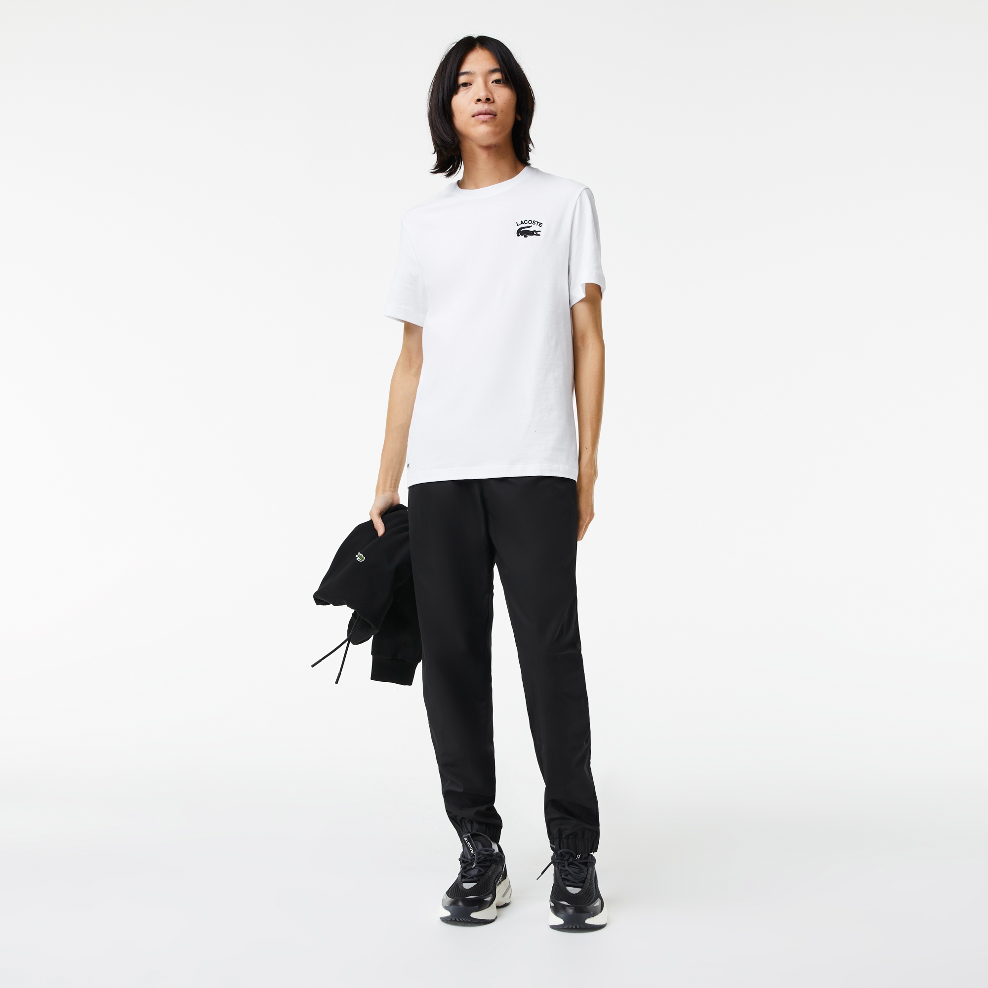 Lacoste Erkek Regular Fit Bisiklet Yaka Baskılı Beyaz T-Shirt