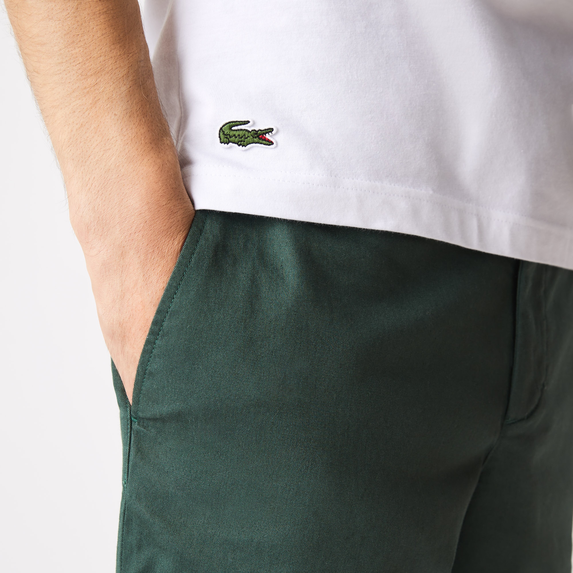 Lacoste Erkek Regular Fit Bisiklet Yaka Baskılı Beyaz T-Shirt