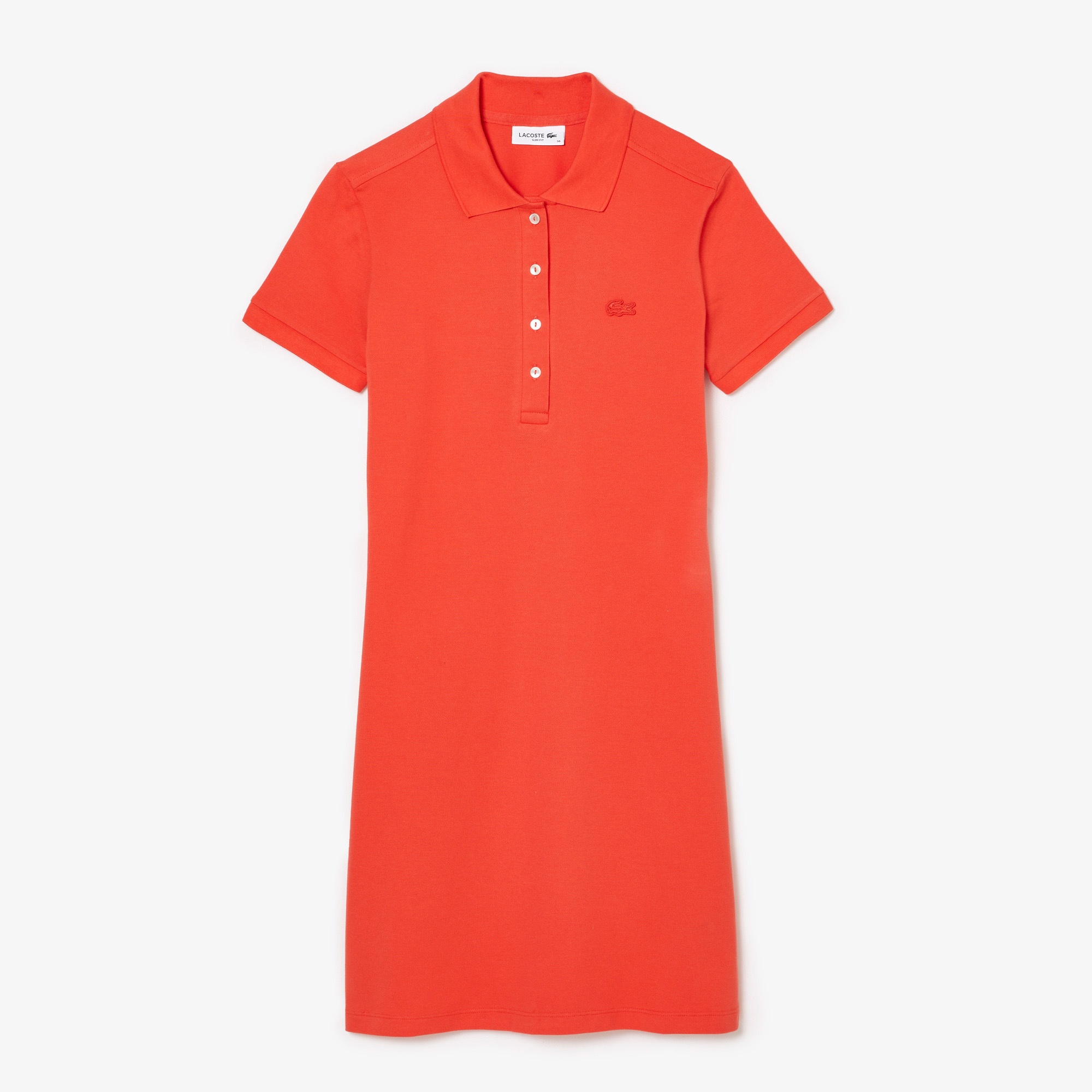 Lacoste Kadın Slim Fit Kısa Kollu Polo Yaka Turuncu Elbise