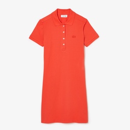 Lacoste Kadın Slim Fit Kısa Kollu Polo Yaka Turuncu Elbise Turuncu